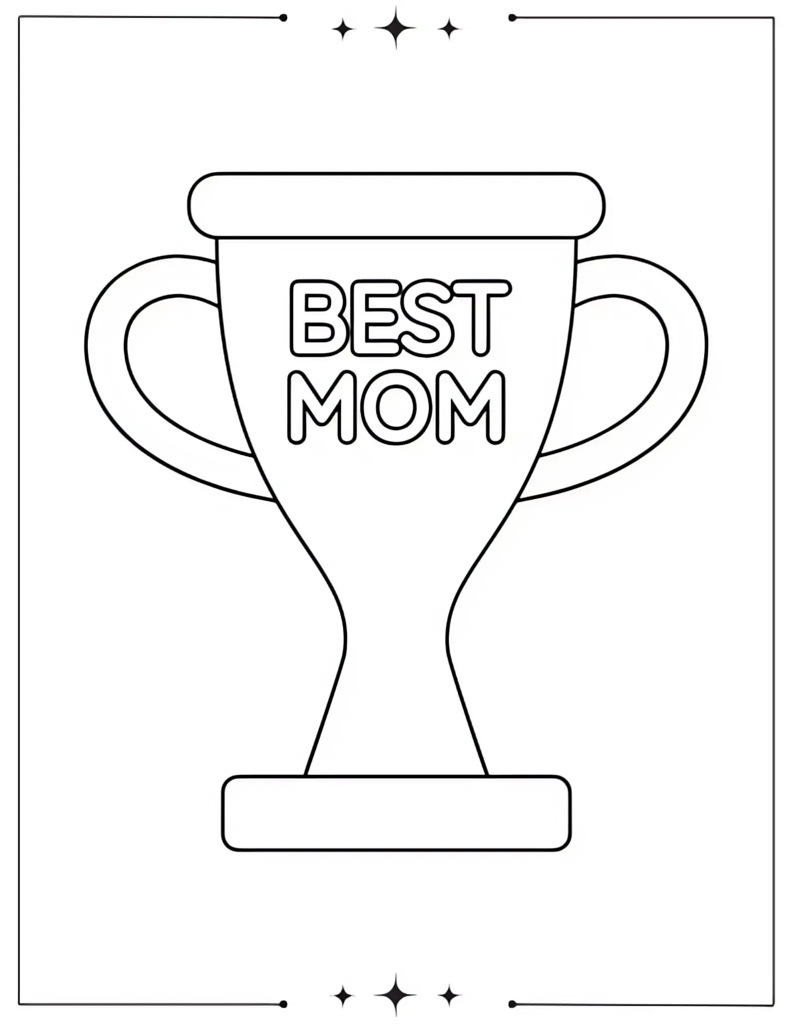 Mother’s Day Coloring Pages Best Mom Award Coloring Page