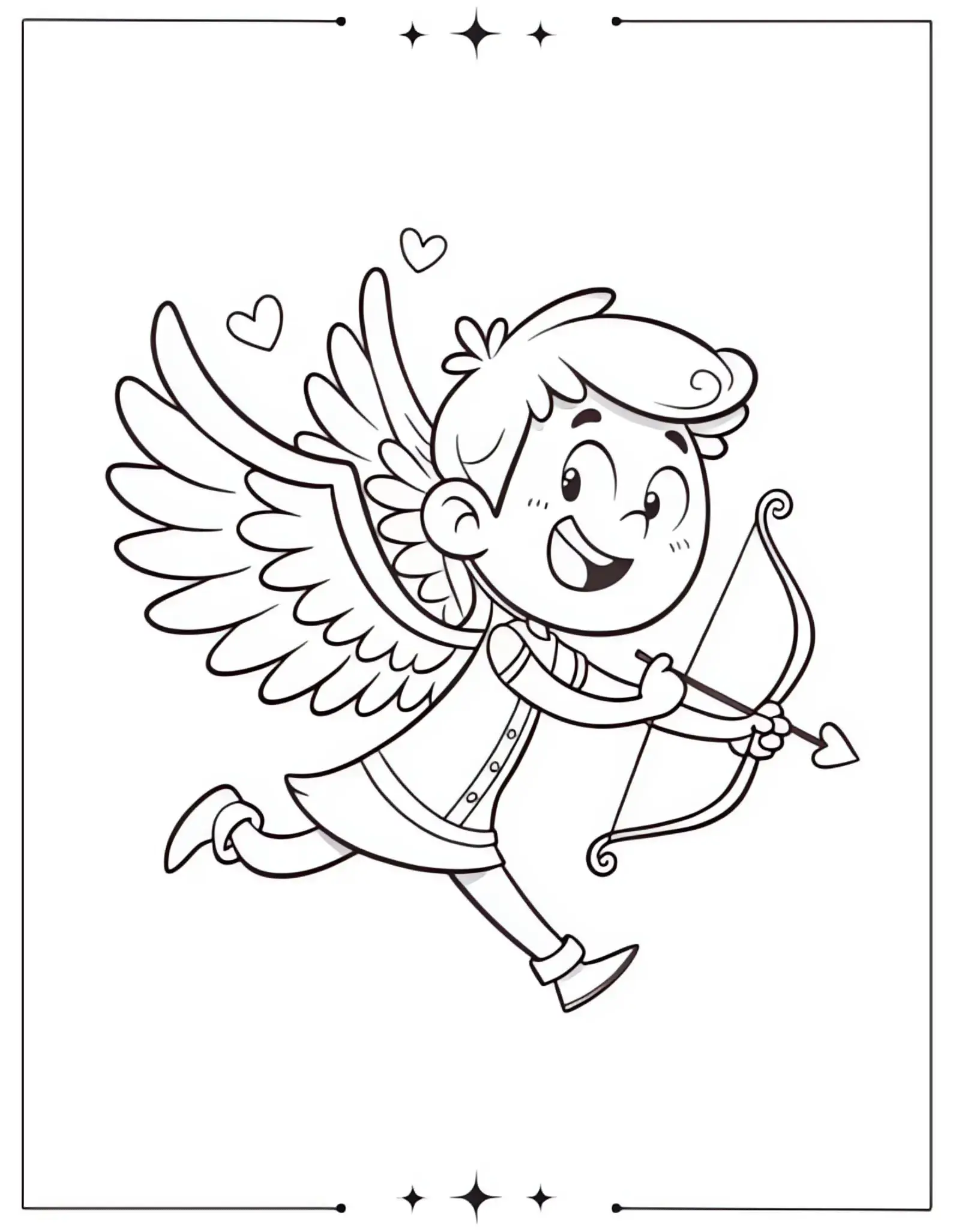 Cartoon Cupid Coloring Page