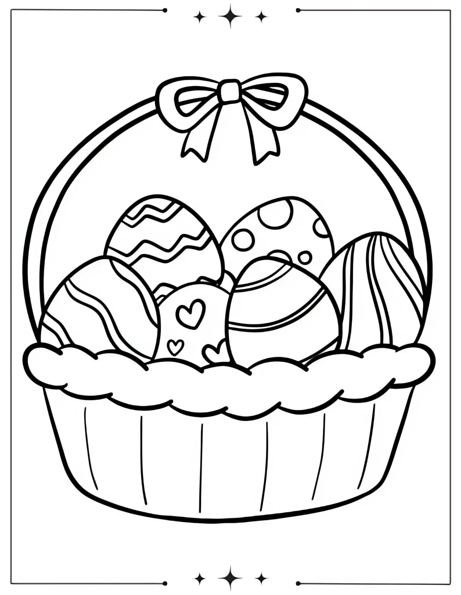 Cute Easter Basket Coloring Page