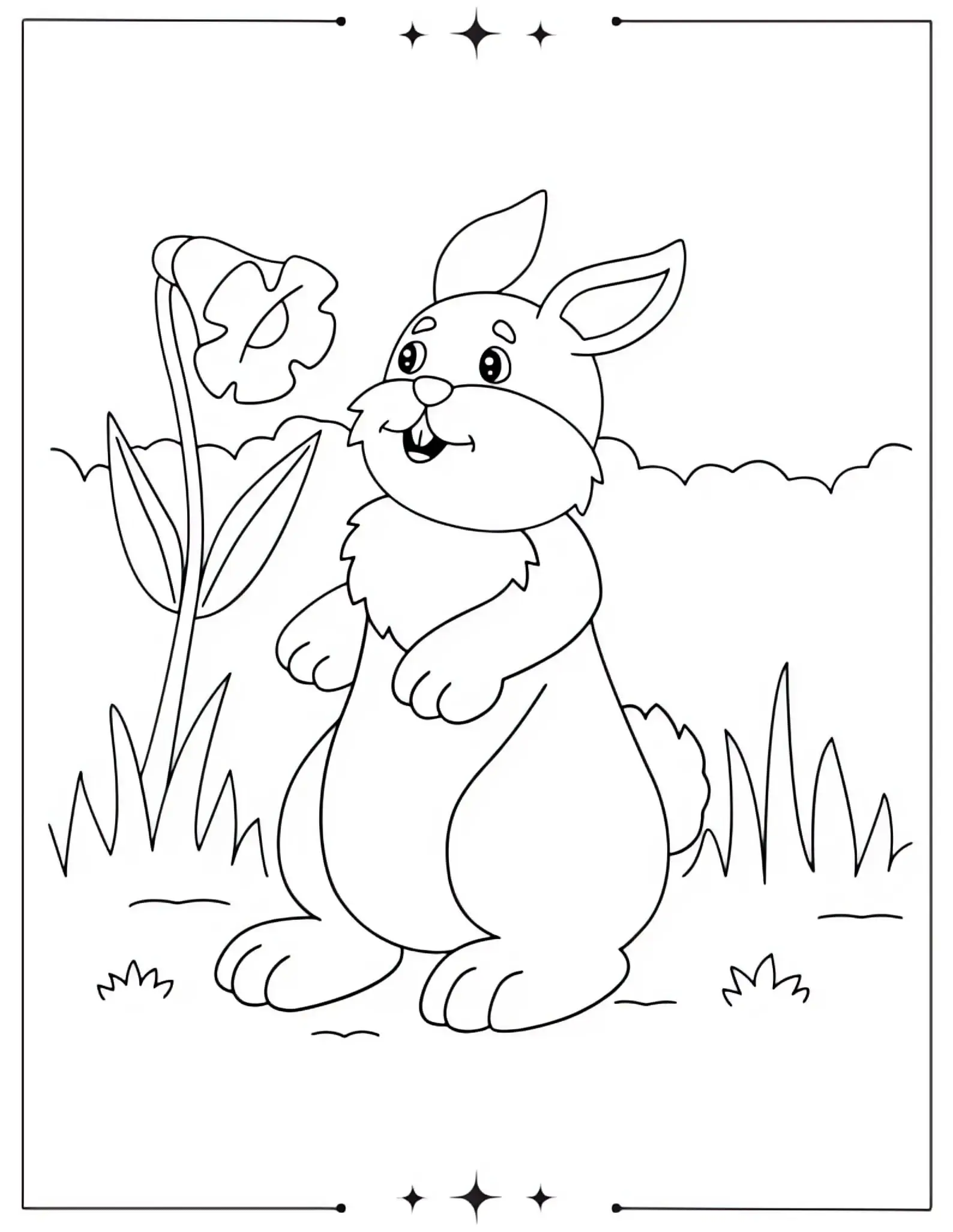 Easter Bunny Stuffie Coloring Page for Kids