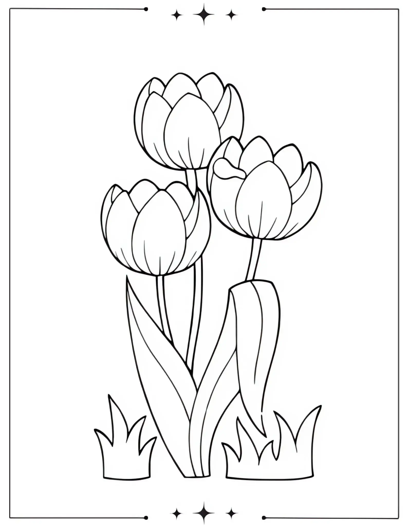 Easter Flowers Coloring Page