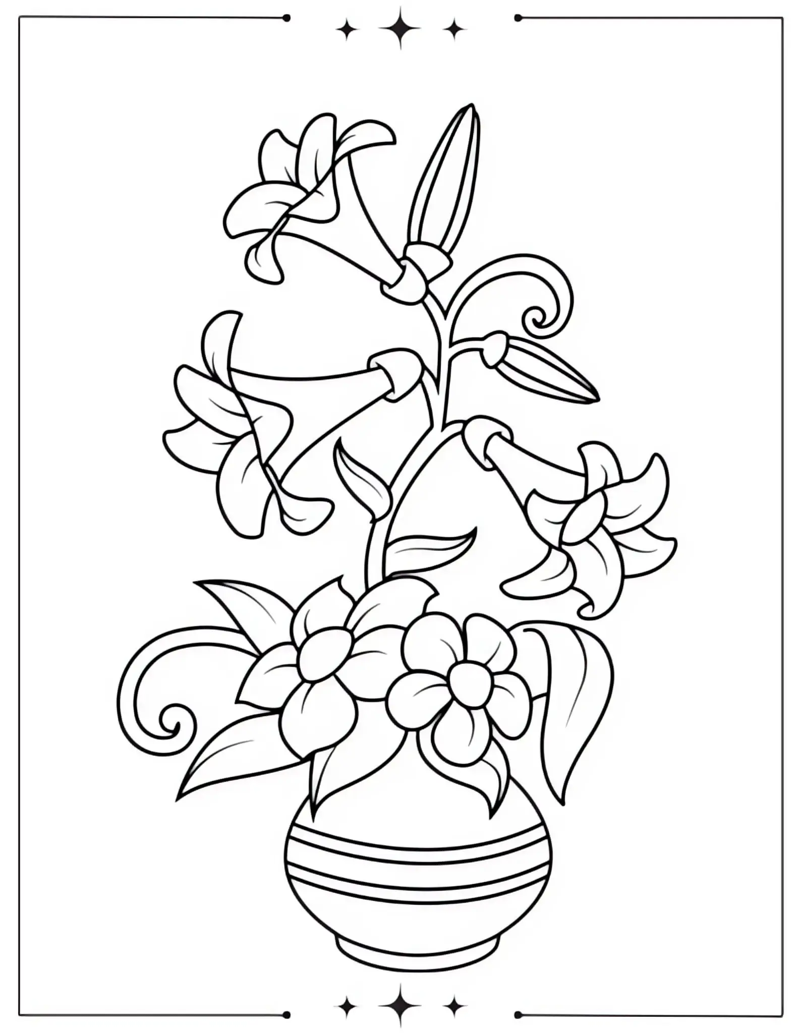Easter Lilies Coloring Page