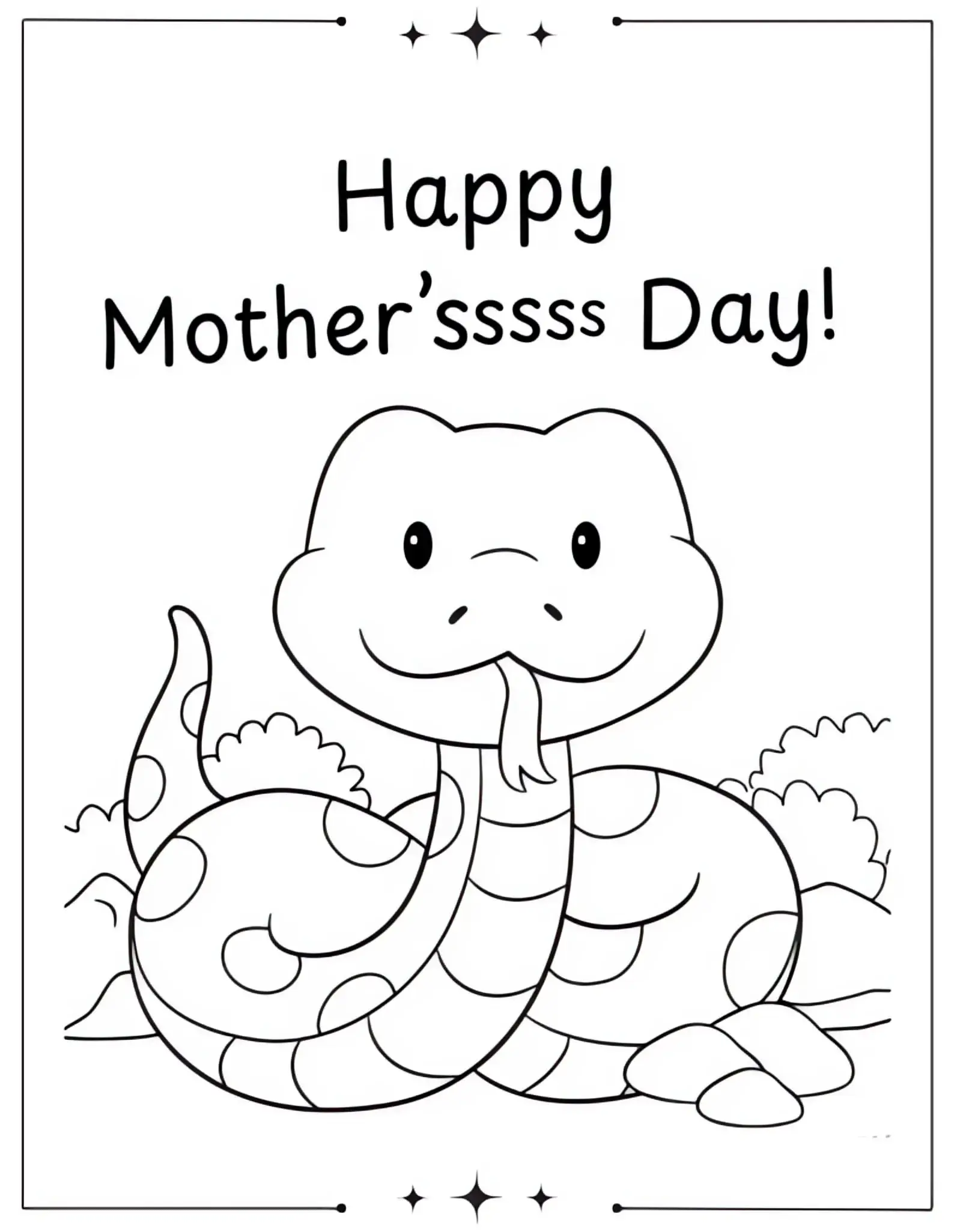 Mother’s Day Coloring Pages Hissing Snake Wishes Mom a Happy Mother’s Day Coloring Page