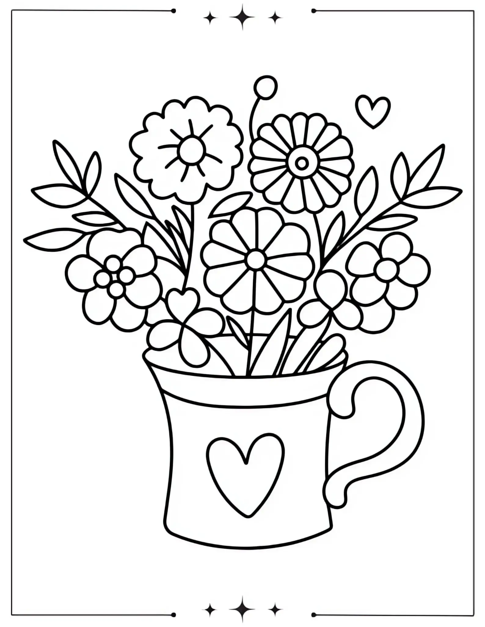 Beautiful Spring Coloring Pages Full of Bloom & Fun Pretty Spring Flowers in a Vase Coloring Page