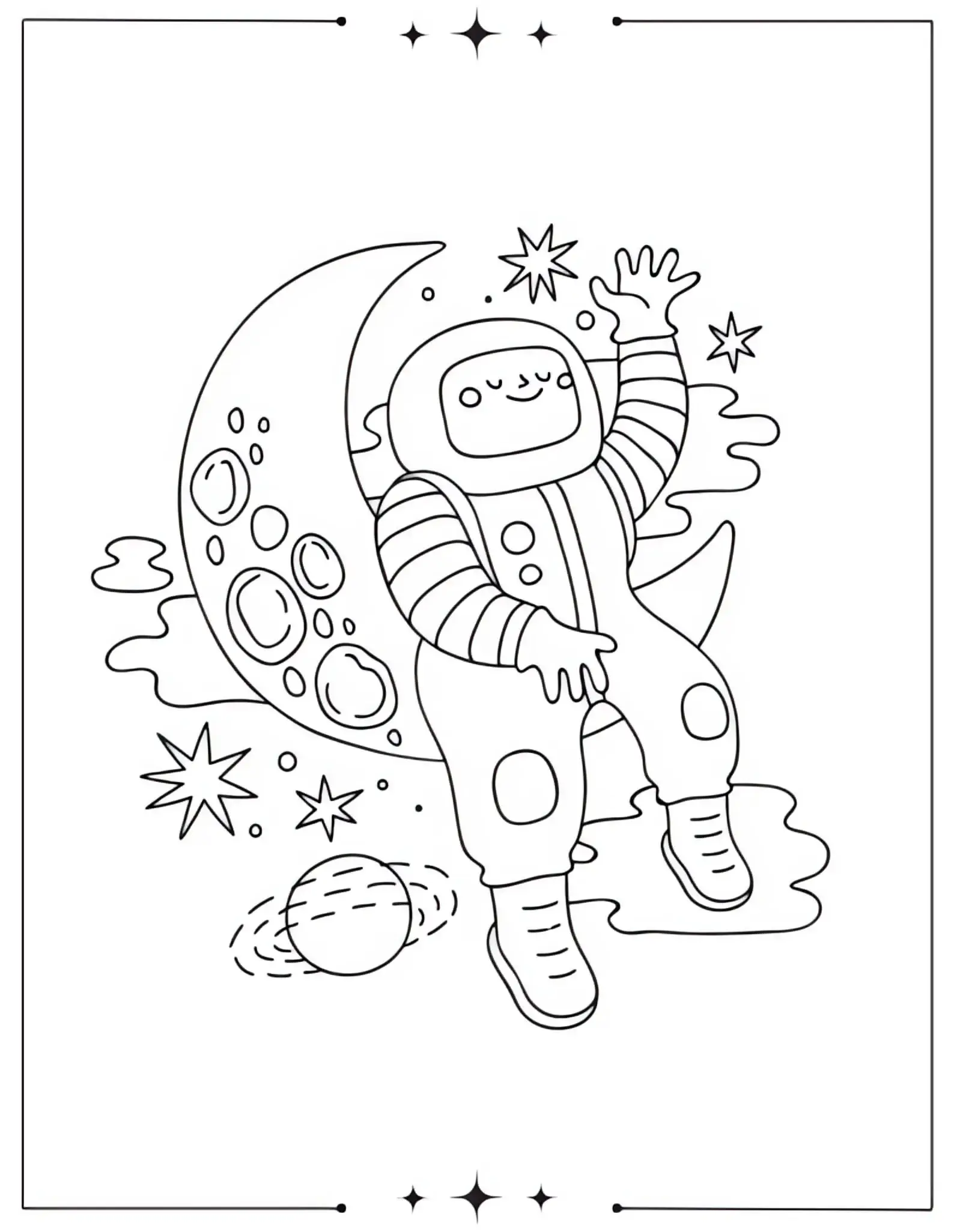 Valentine’s Day Astronaut Coloring page for Kids