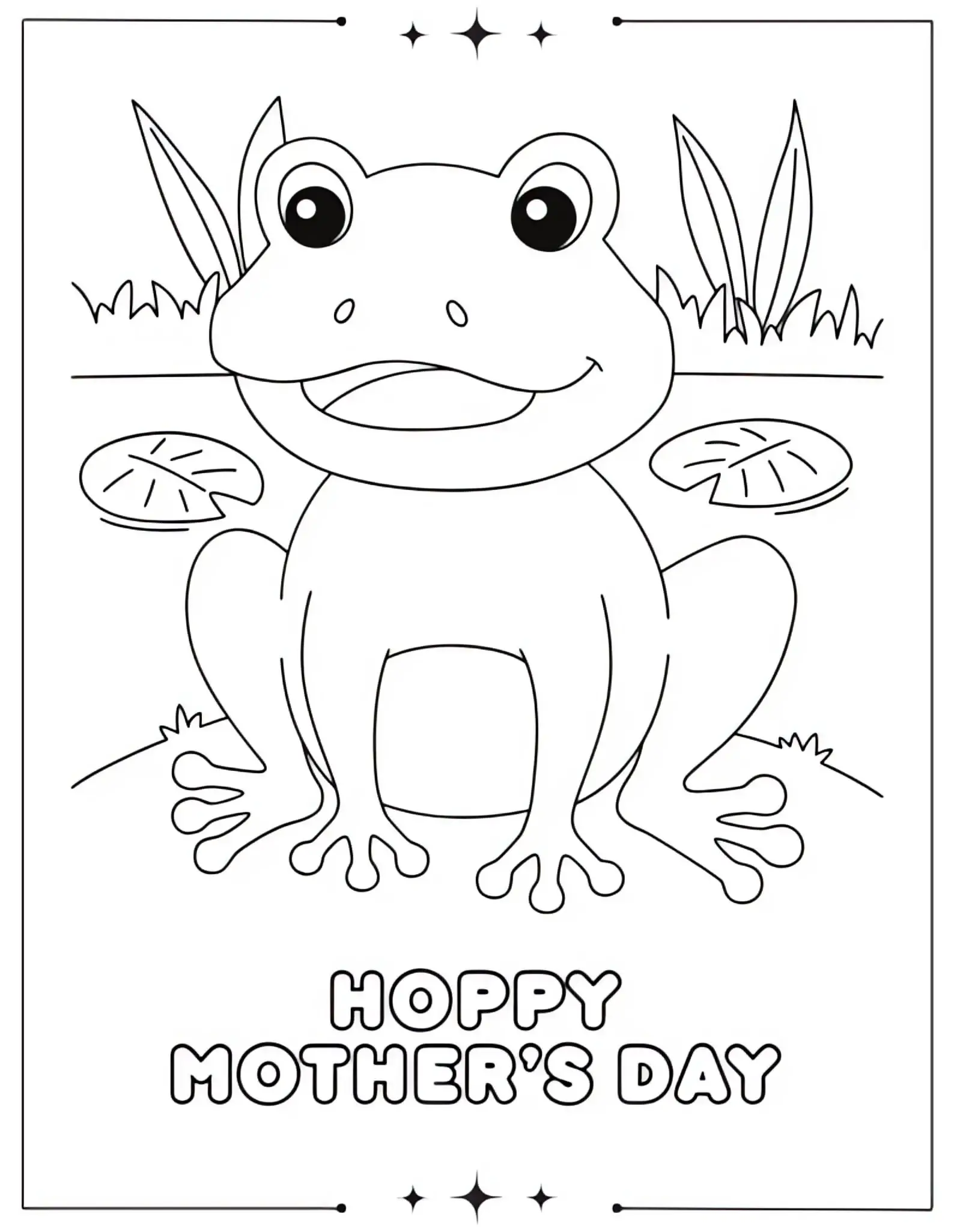 Mother’s Day Coloring Pages hoppy mother’s day frog coloring page for kids