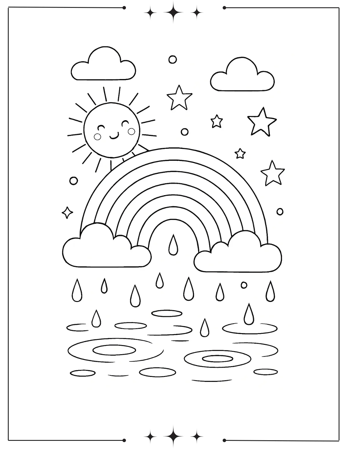 Rainy Day Coloring Pages (Free Printables) Beautiful Rainbow Coloring Page