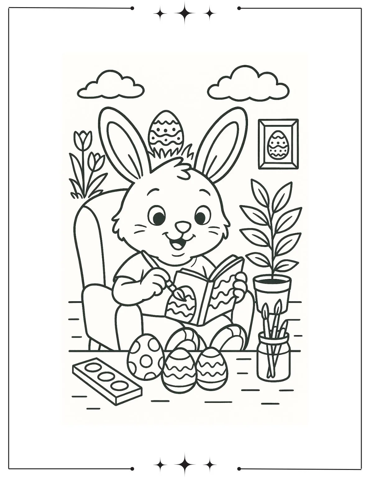 Bunny reading Book