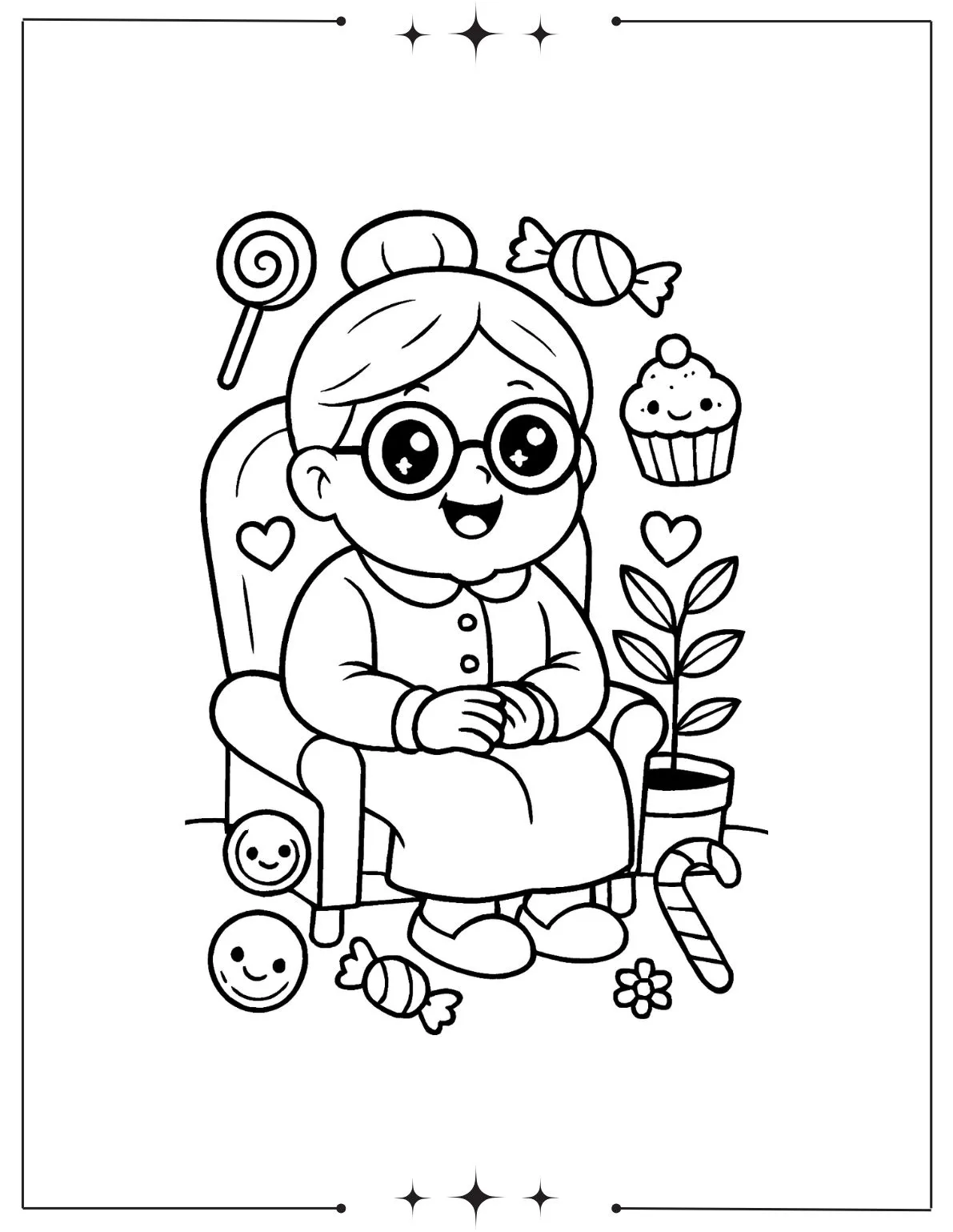 Mother's Day Coloring Pages for Grandma: A Heartfelt Gift Canday themes grandma coloring pages
