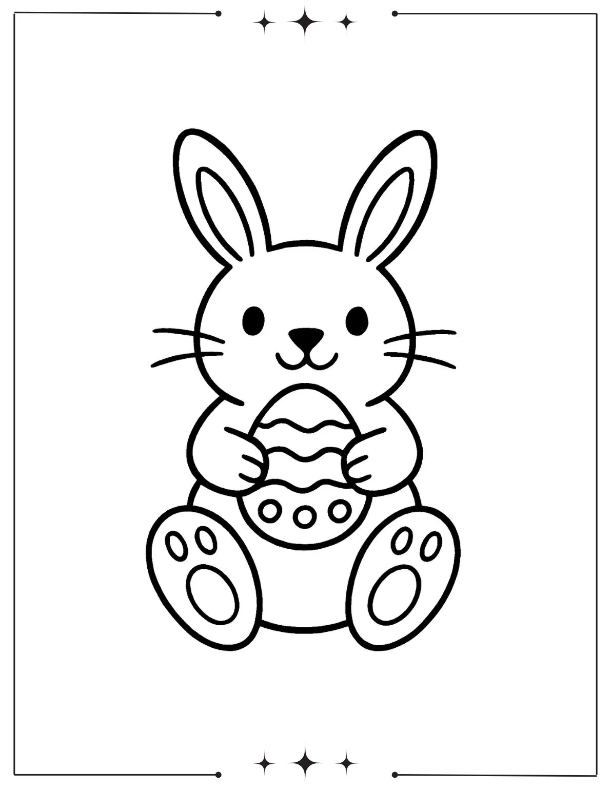 Cute Bunny easter coloring page