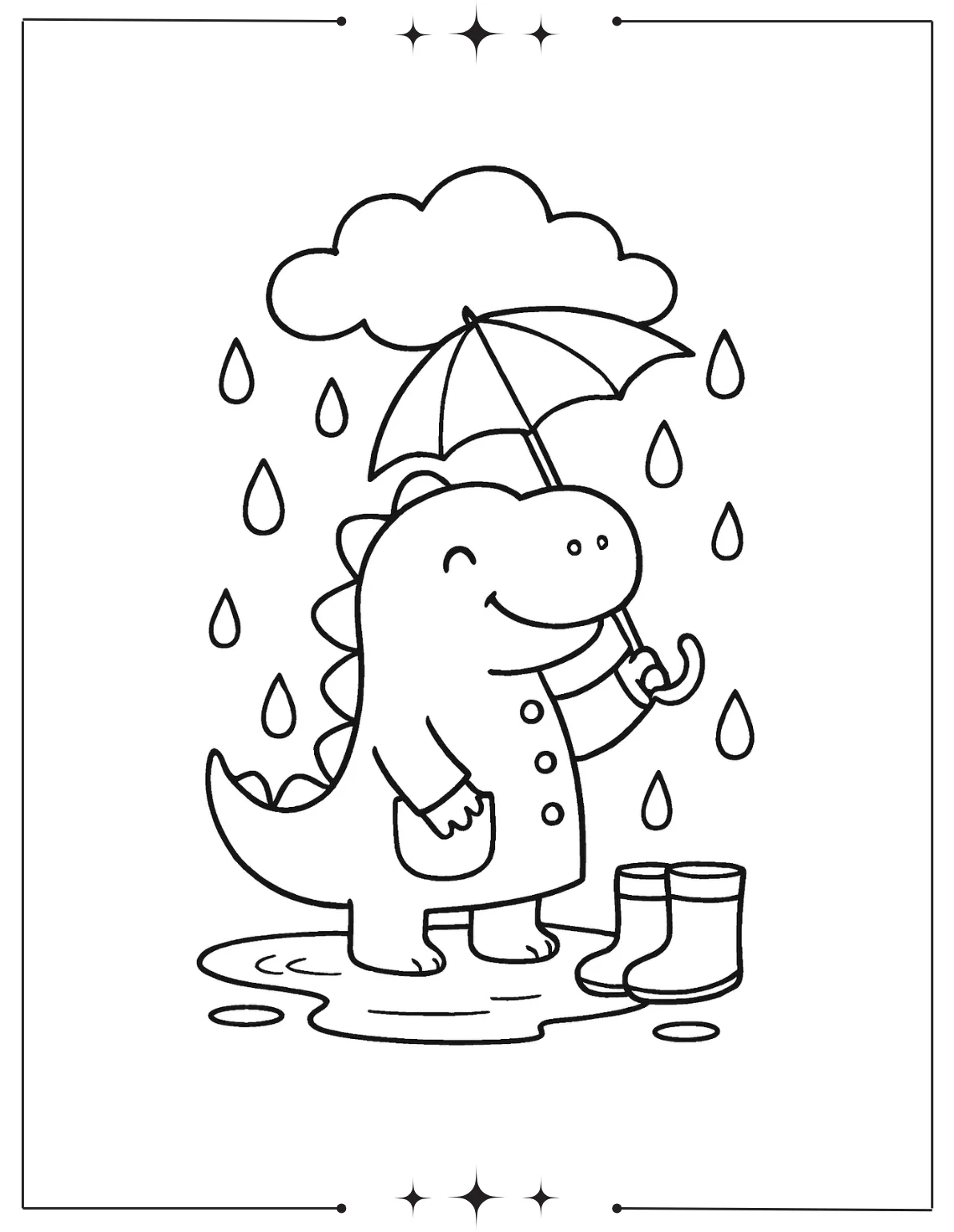 Rainy Day Coloring Pages (Free Printables) Dianosor enjoy rainy day