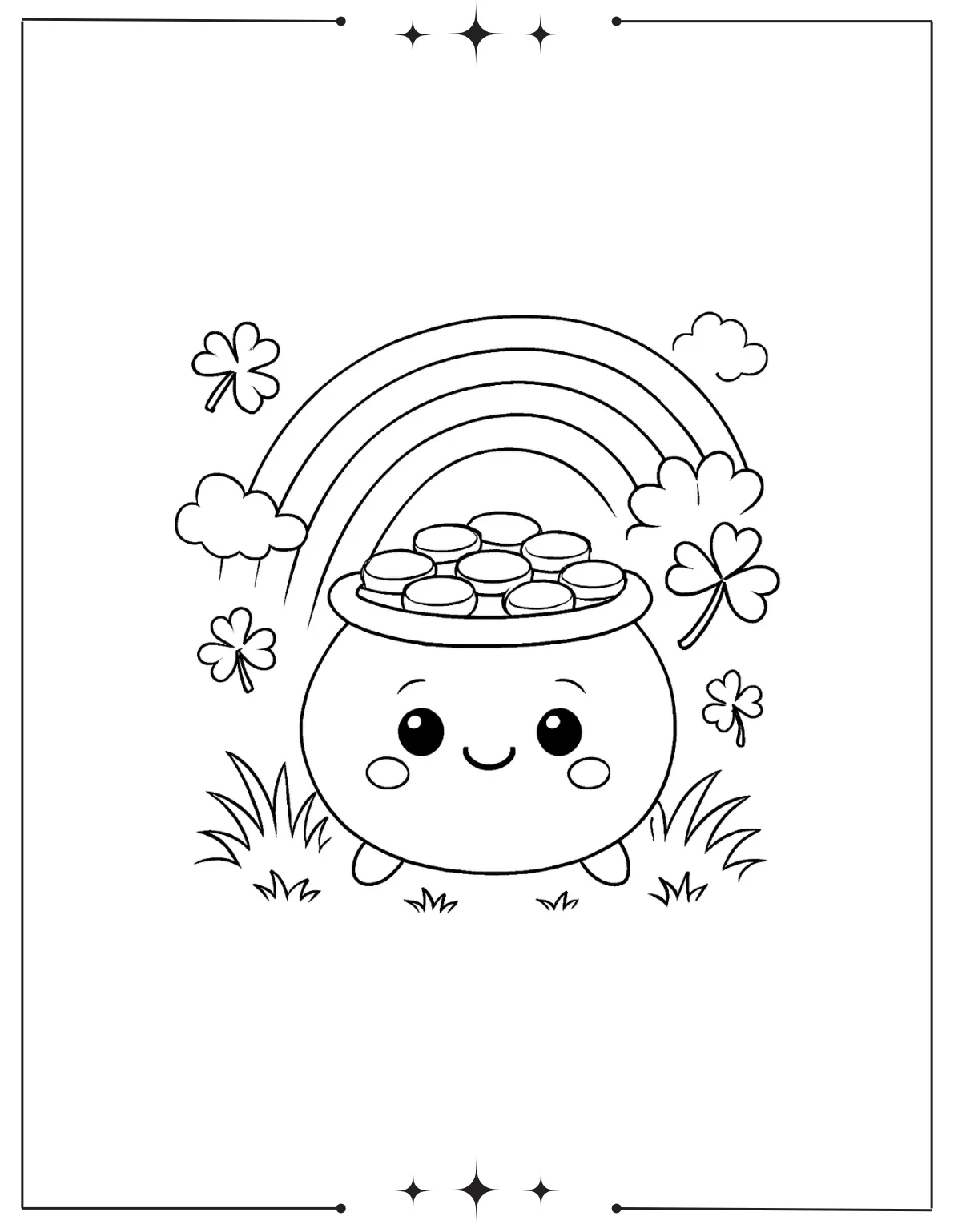 Leprechaun at the End of the Rainbow Coloring Page