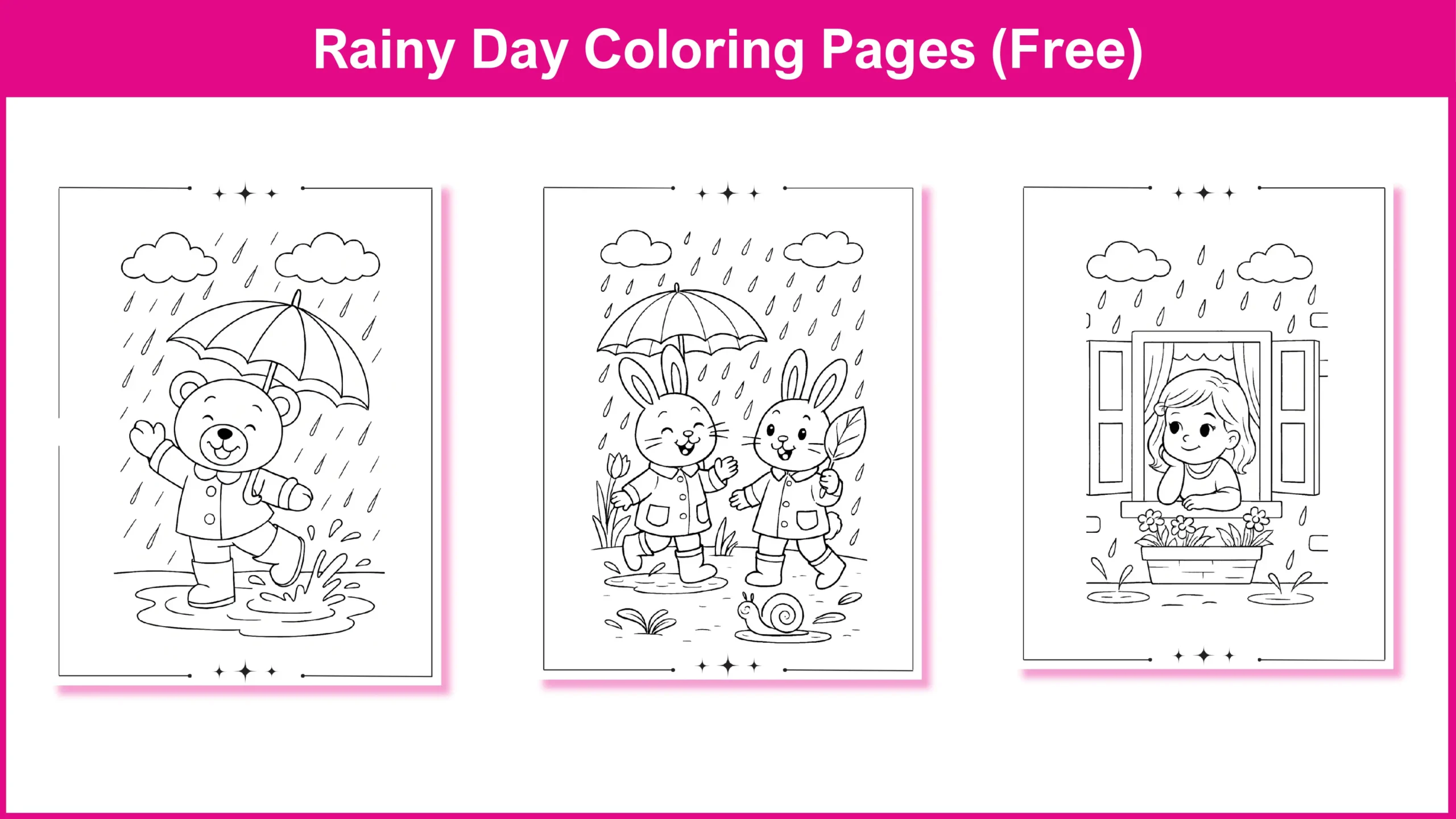 Rainy Day Coloring Pages (Free Printables)