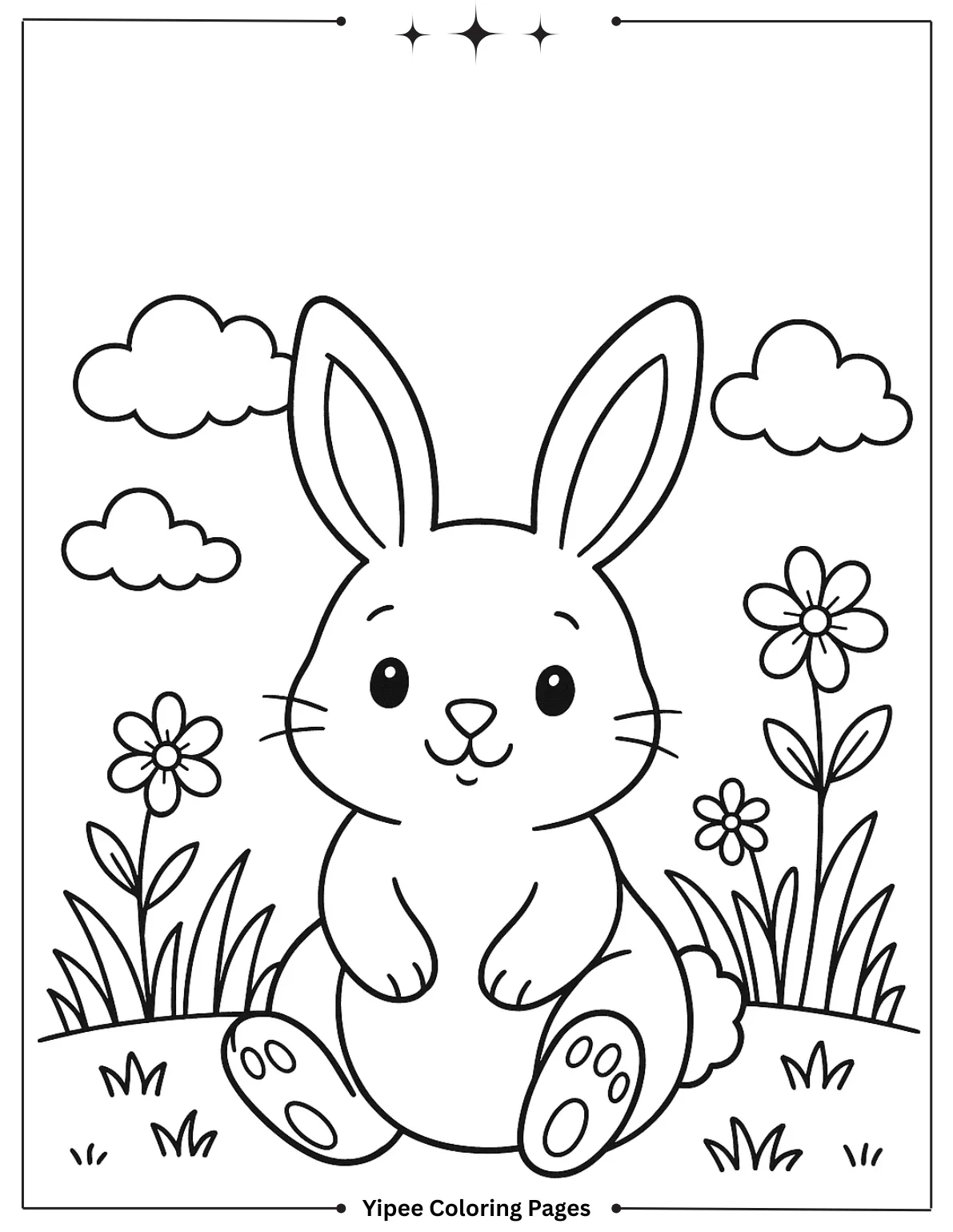 Adorable Bunny Coloring Page
