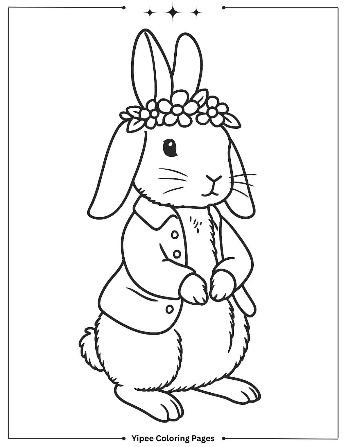 Beatrix Potter Peter Rabbit Style Bunny Coloring Page