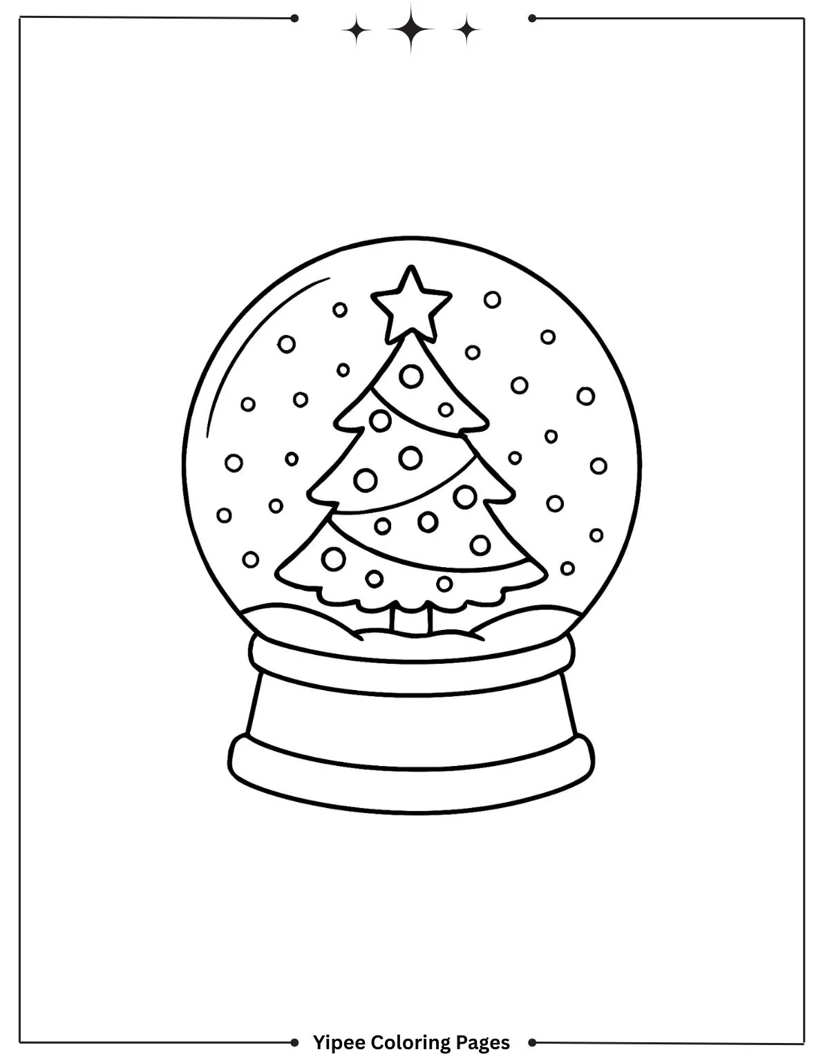 Enchanting Christmas Tree Coloring Pages to Print Christmas Tree Snow Globe Coloring Page