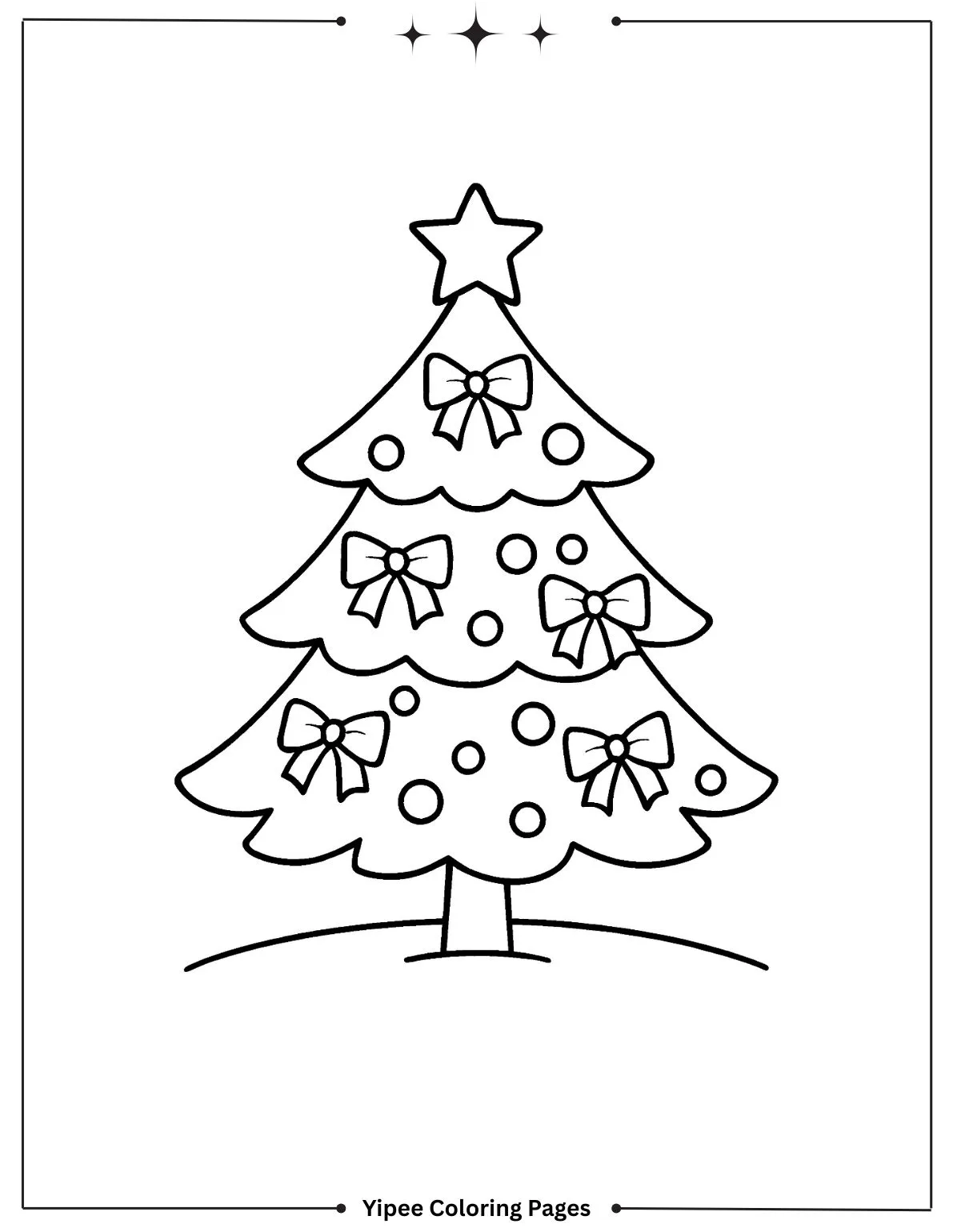 Enchanting Christmas Tree Coloring Pages to Print Christmas Tree with Bows Coloring Page
