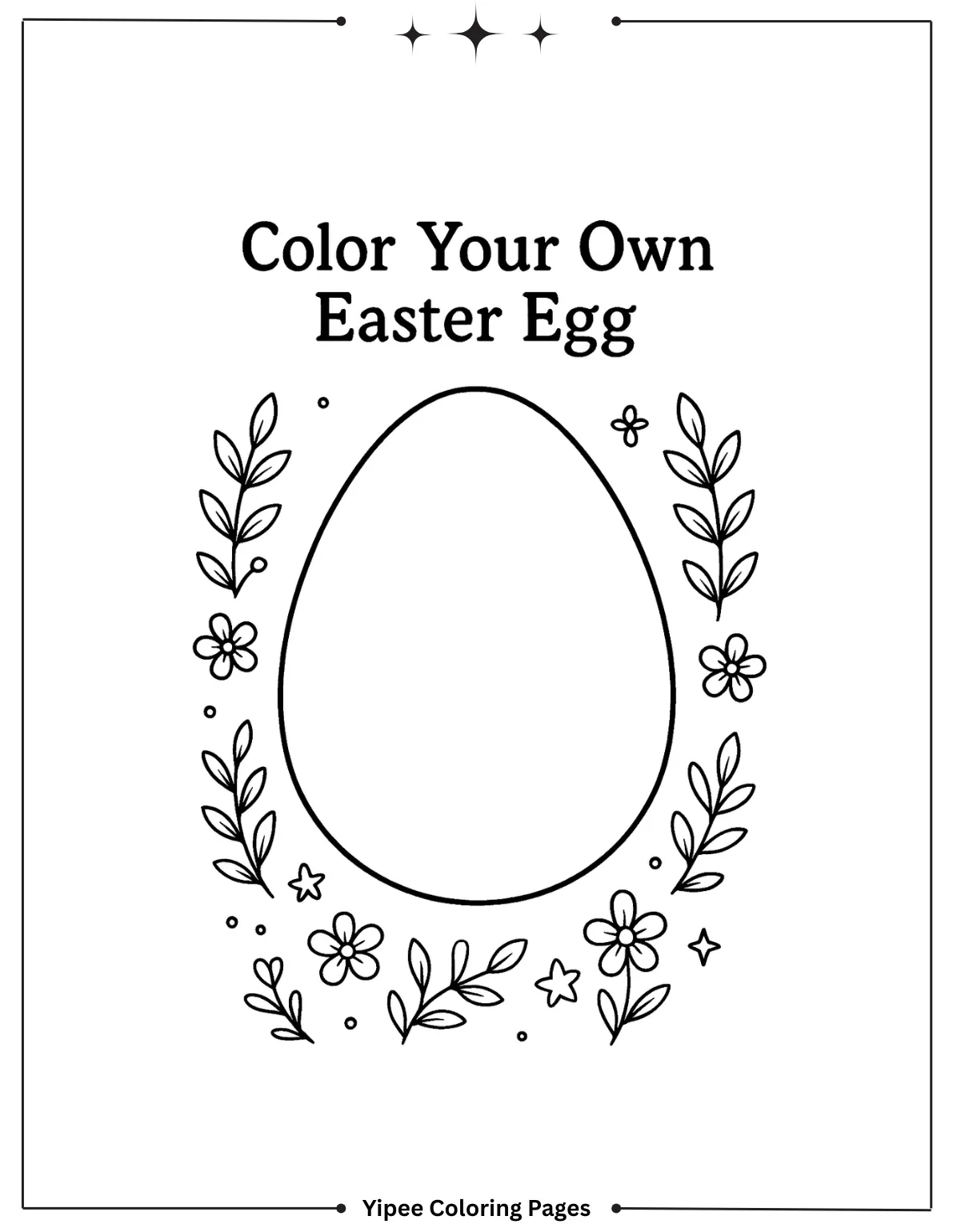 Color Your Own Easter Egg Coloring Sheet