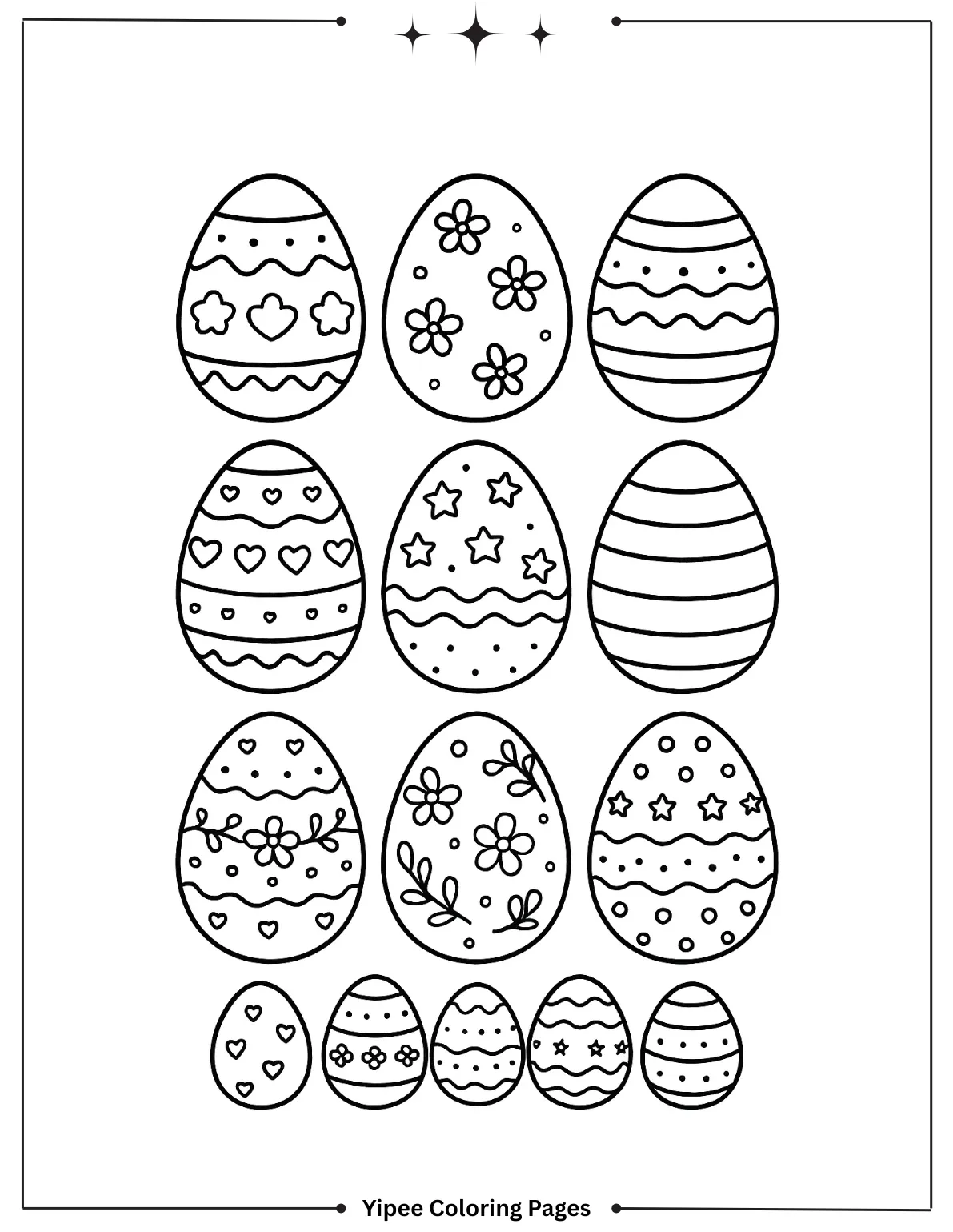 Color Your Own Geometric Easter Eggs Coloring Page