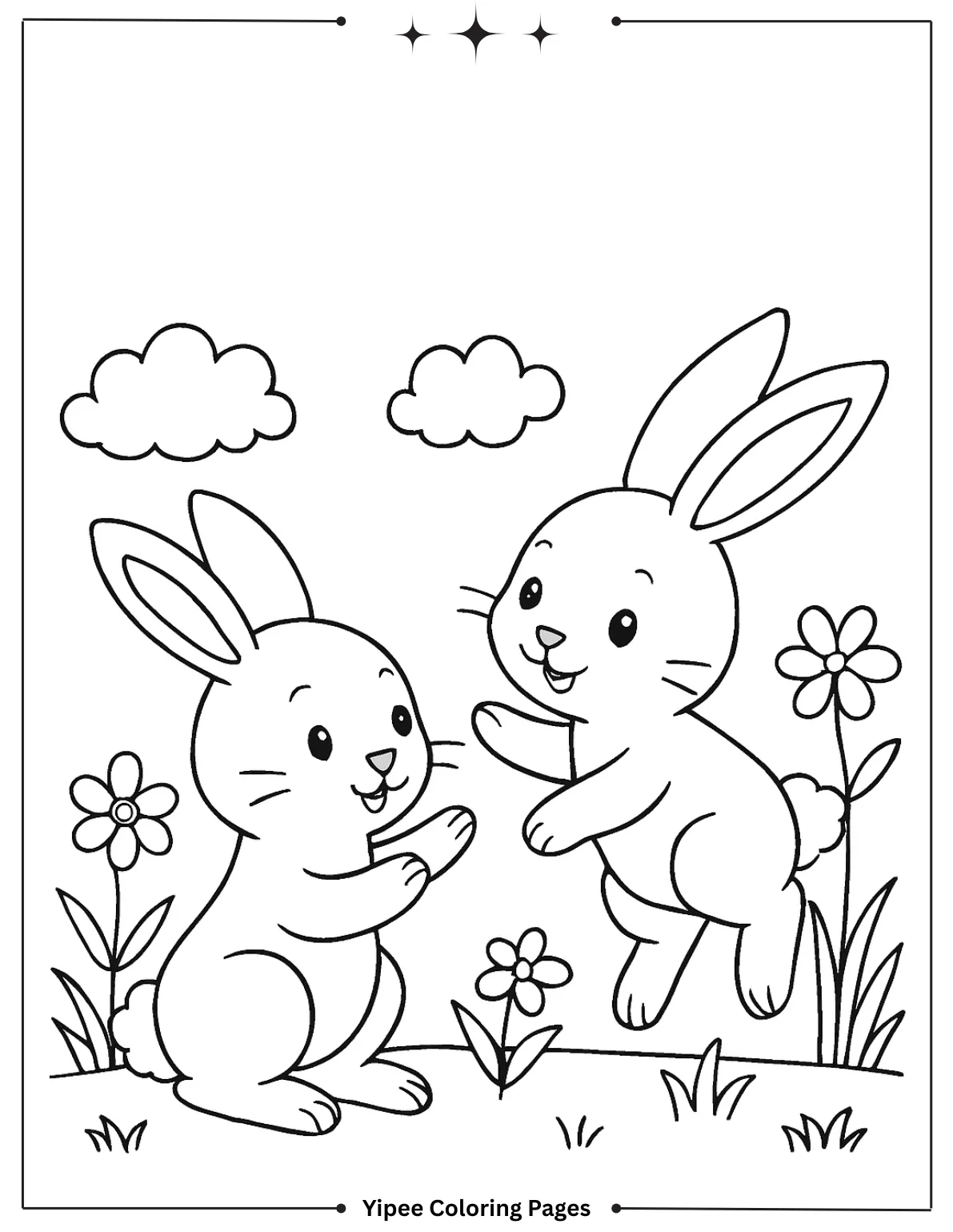 Cute bunny with friend