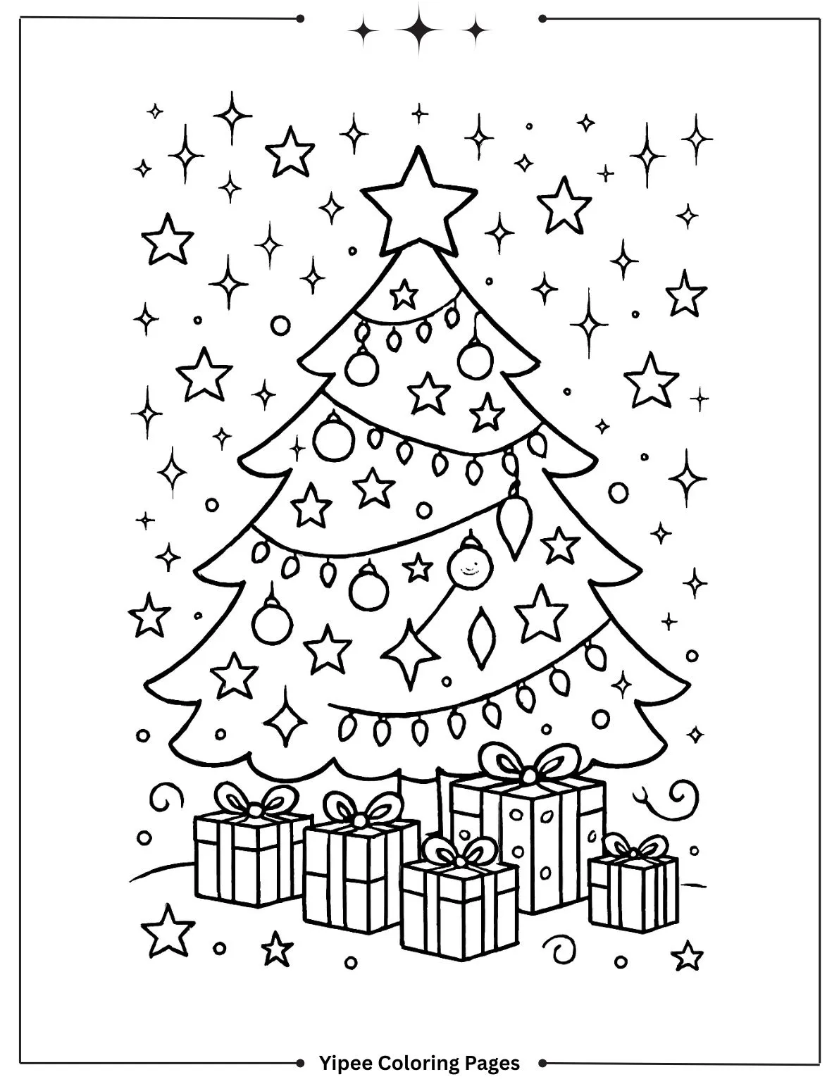 Enchanting Christmas Tree Coloring Pages to Print Cute Christmas Tree Coloring Page