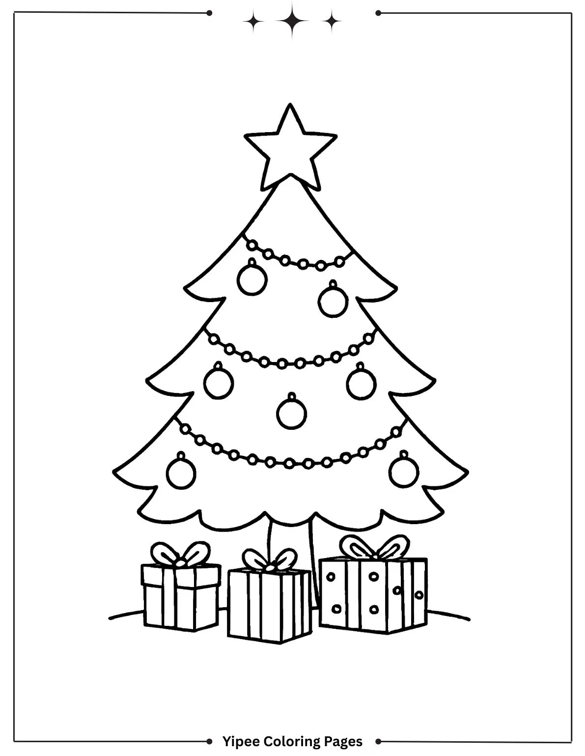 Enchanting Christmas Tree Coloring Pages to Print Decorative Christmas Tree Coloring Page