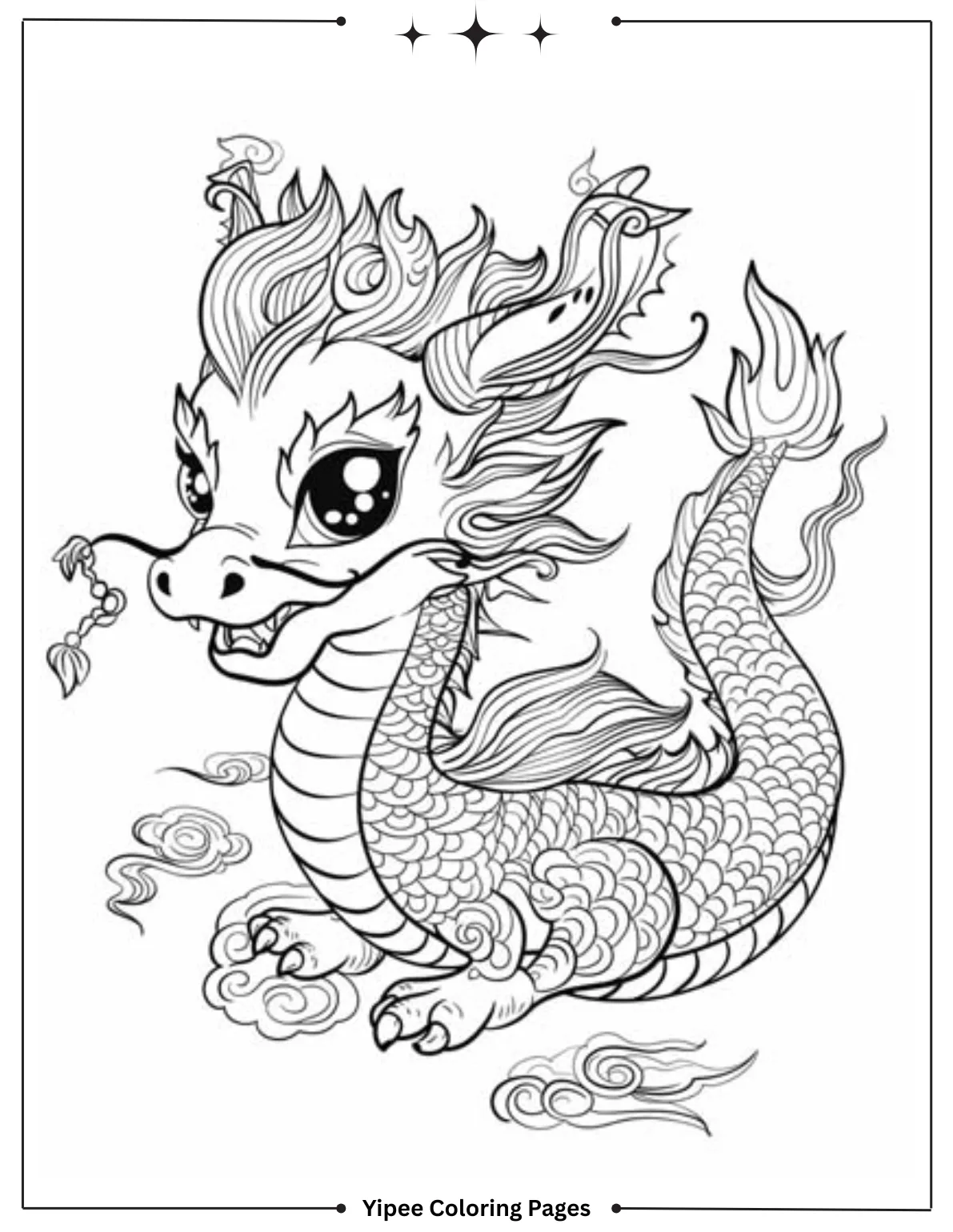 Dragon Coloring Pages | Kids Will Love Detailed Chinese Dragon Coloring Page for Adults