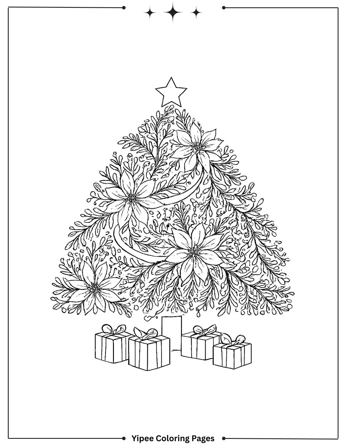 Enchanting Christmas Tree Coloring Pages to Print Detailed Christmas Tree