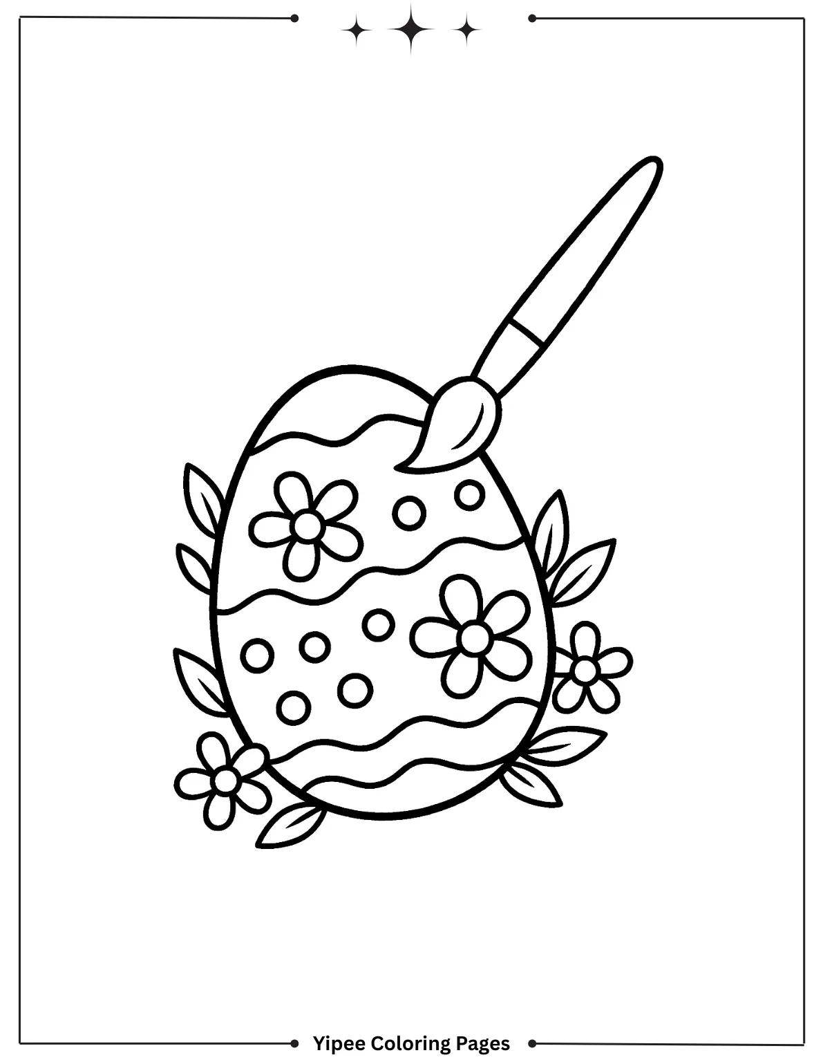 Easter Egg Being Decorated Coloring Sheet