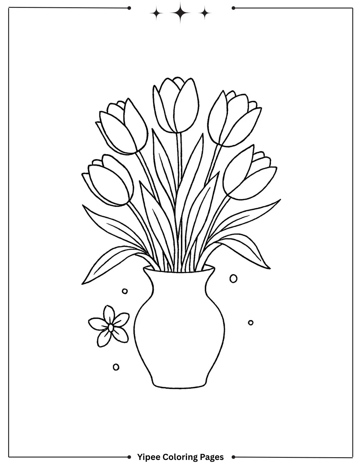 Creative Flower Coloring Pages for Kids and Adults Flower Vase Lilly Coloring Page
