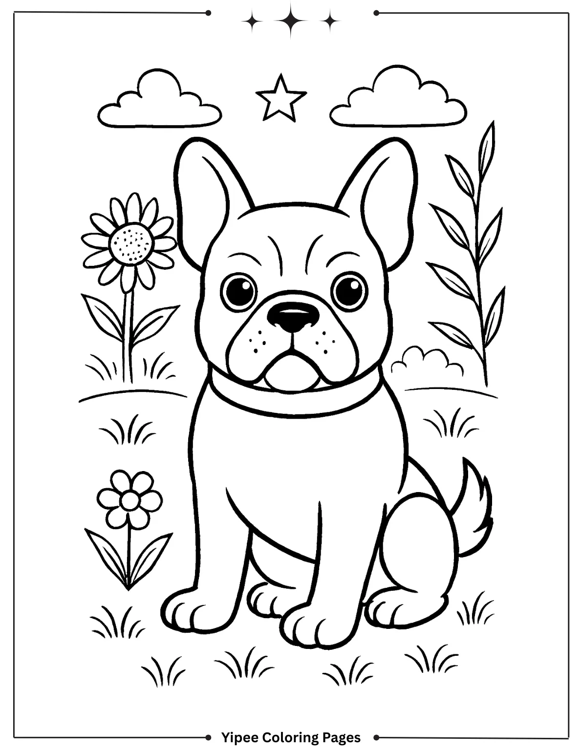 French Bulldog Puppy Coloring Page