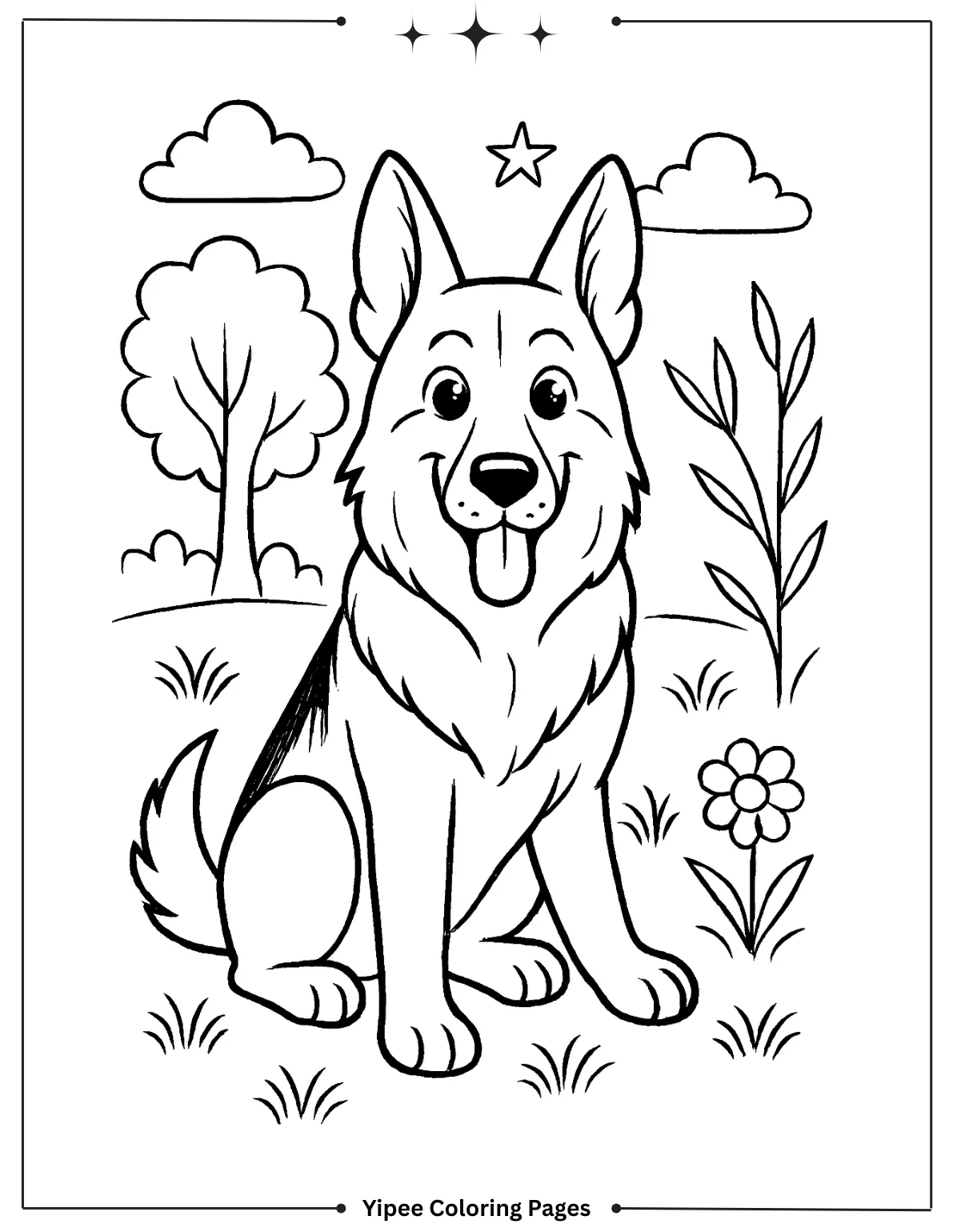 German Shepherd coloring page