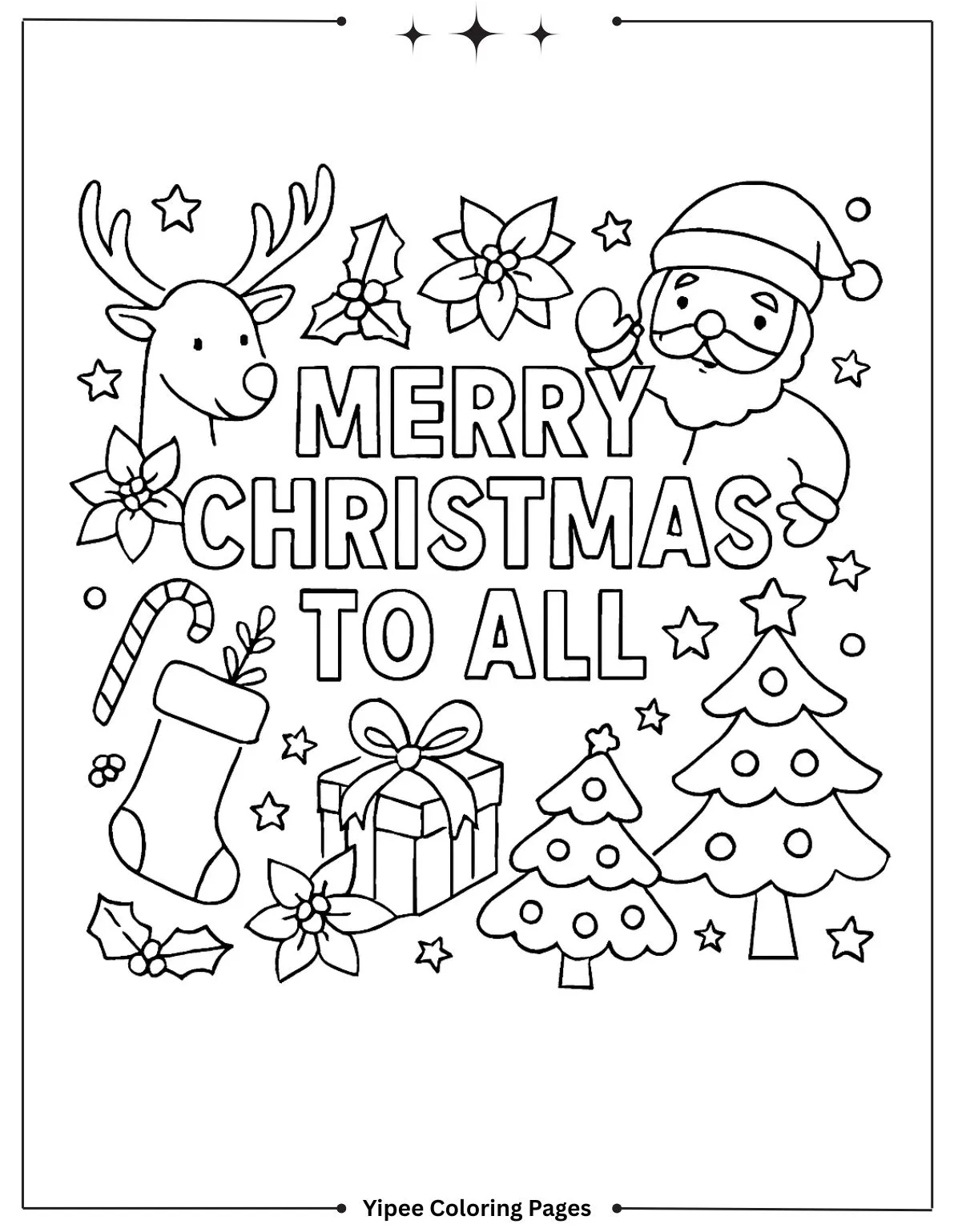 Enchanting Christmas Tree Coloring Pages to Print Merry Christmas To All