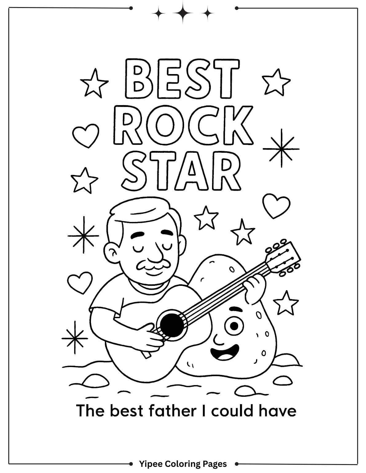 My Dad Rocks Coloring Page