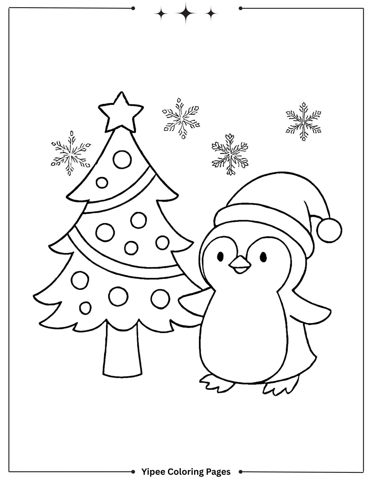 Enchanting Christmas Tree Coloring Pages to Print Penguin and Christmas Tree Coloring Page for Kids