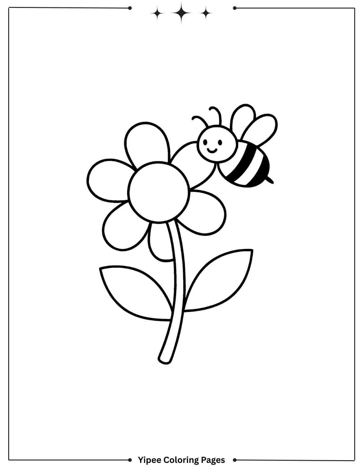 Creative Flower Coloring Pages for Kids and Adults Preschool Flower Coloring Page