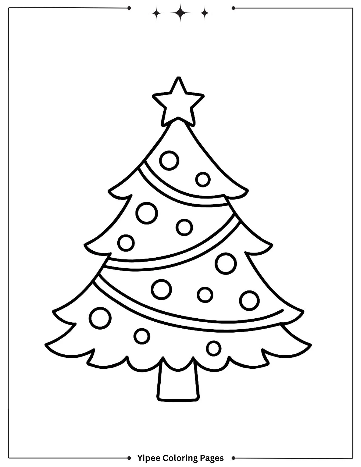 Enchanting Christmas Tree Coloring Pages to Print Pretty Christmas Tree with Star