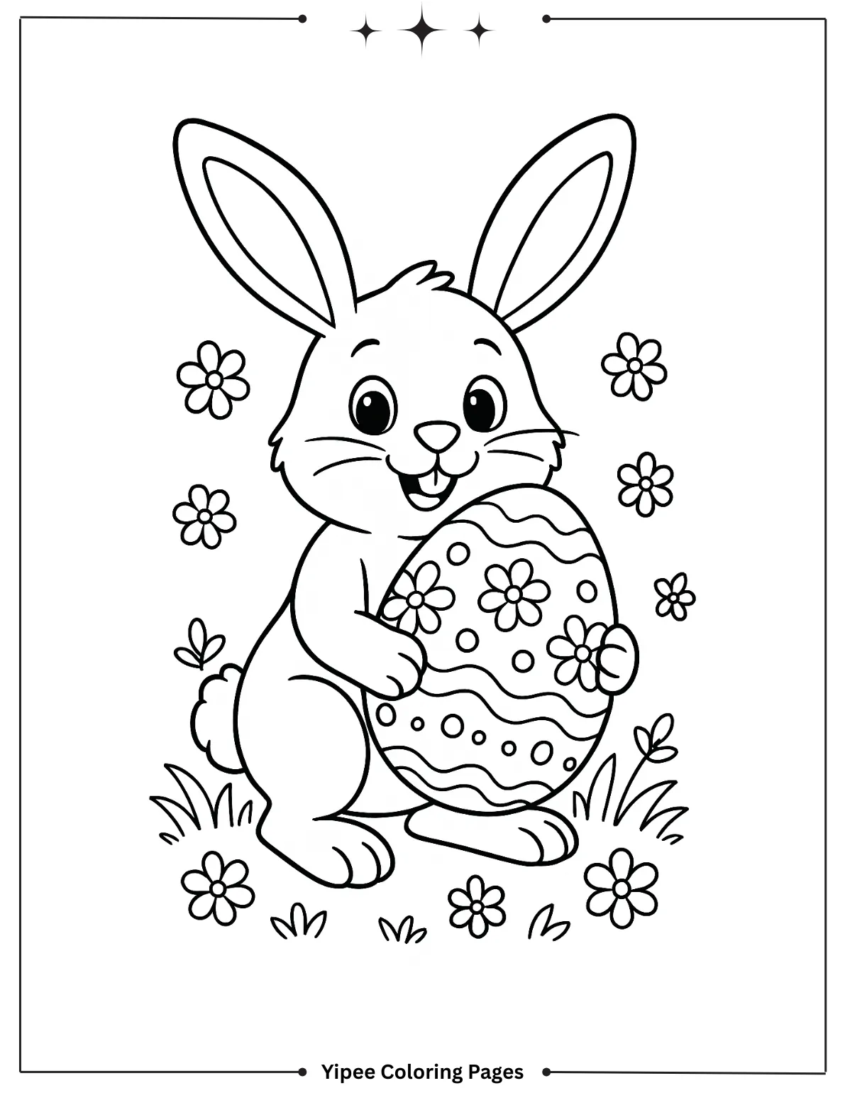 Pretty Striped Easter Egg Coloring Page