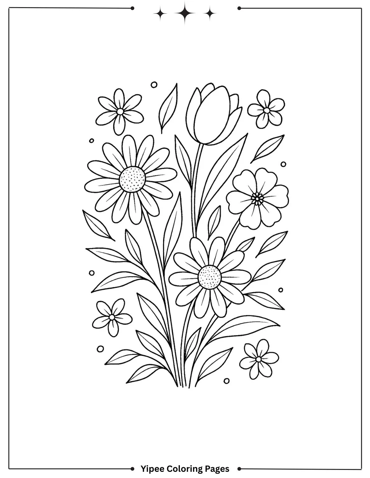 Creative Flower Coloring Pages for Kids and Adults Spring Flowers Coloring Page
