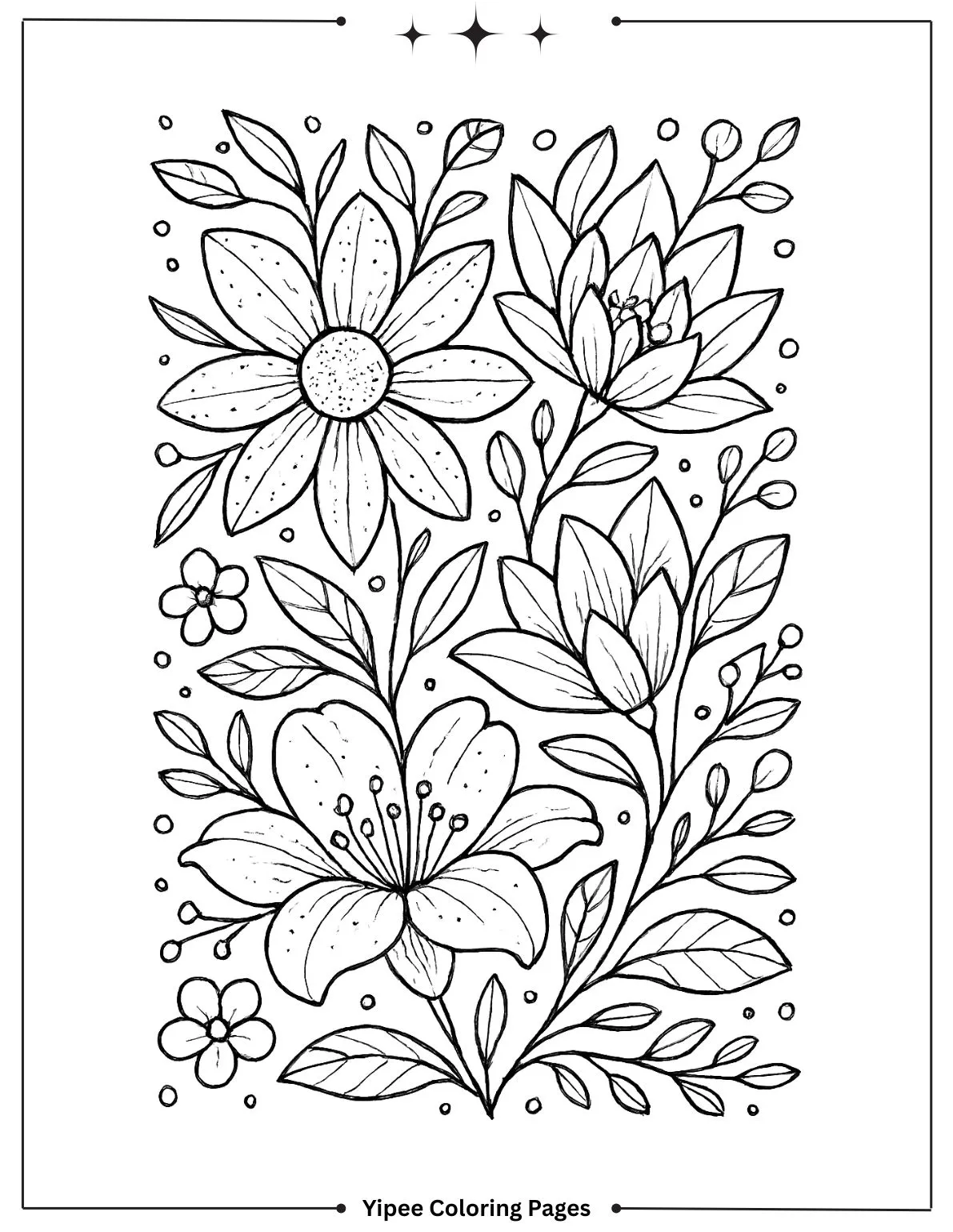 Creative Flower Coloring Pages for Kids and Adults beautiful flower pattern