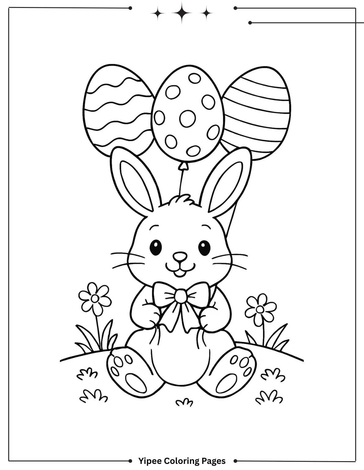 bunny Having an Easter Egg Coloring Page for Kids