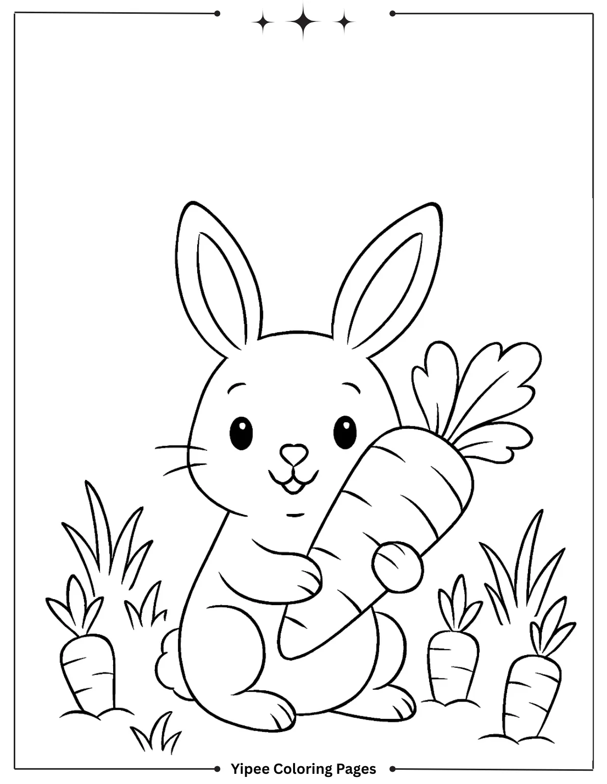 bunny eating the carrot