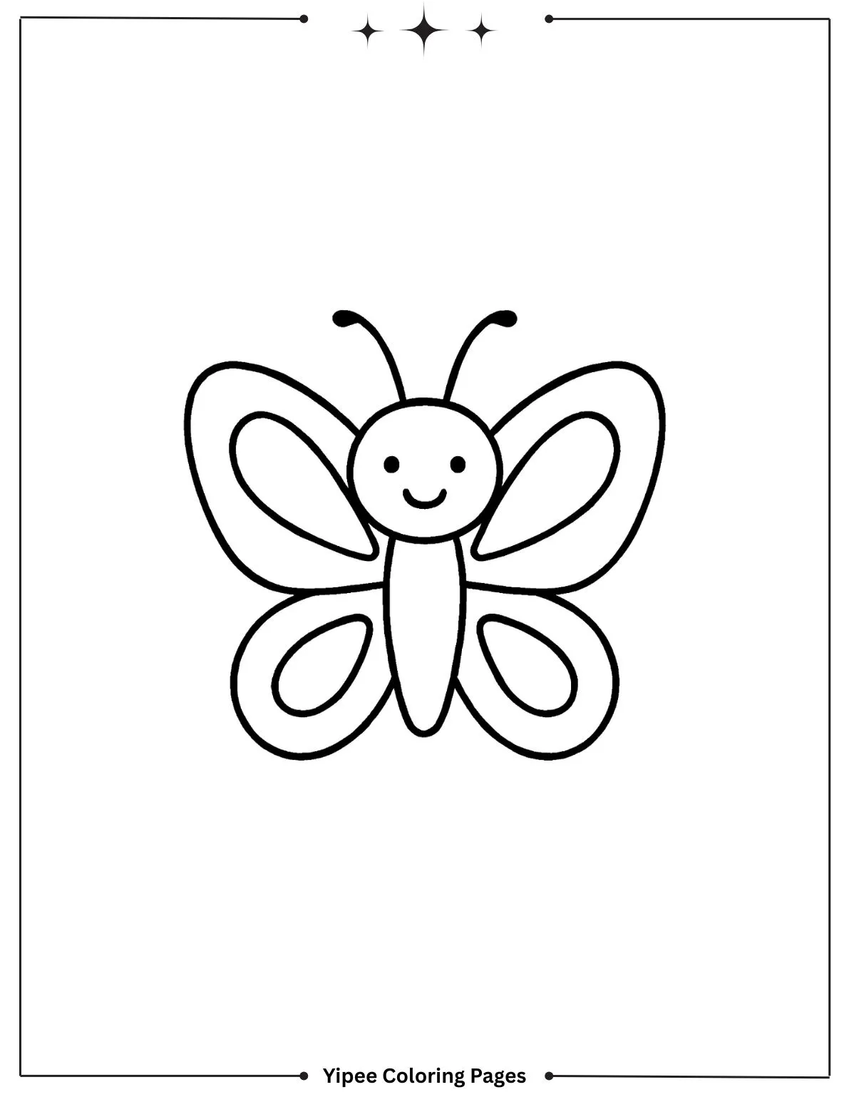 Creative Flower Coloring Pages for Kids and Adults butterfly coloring page for children