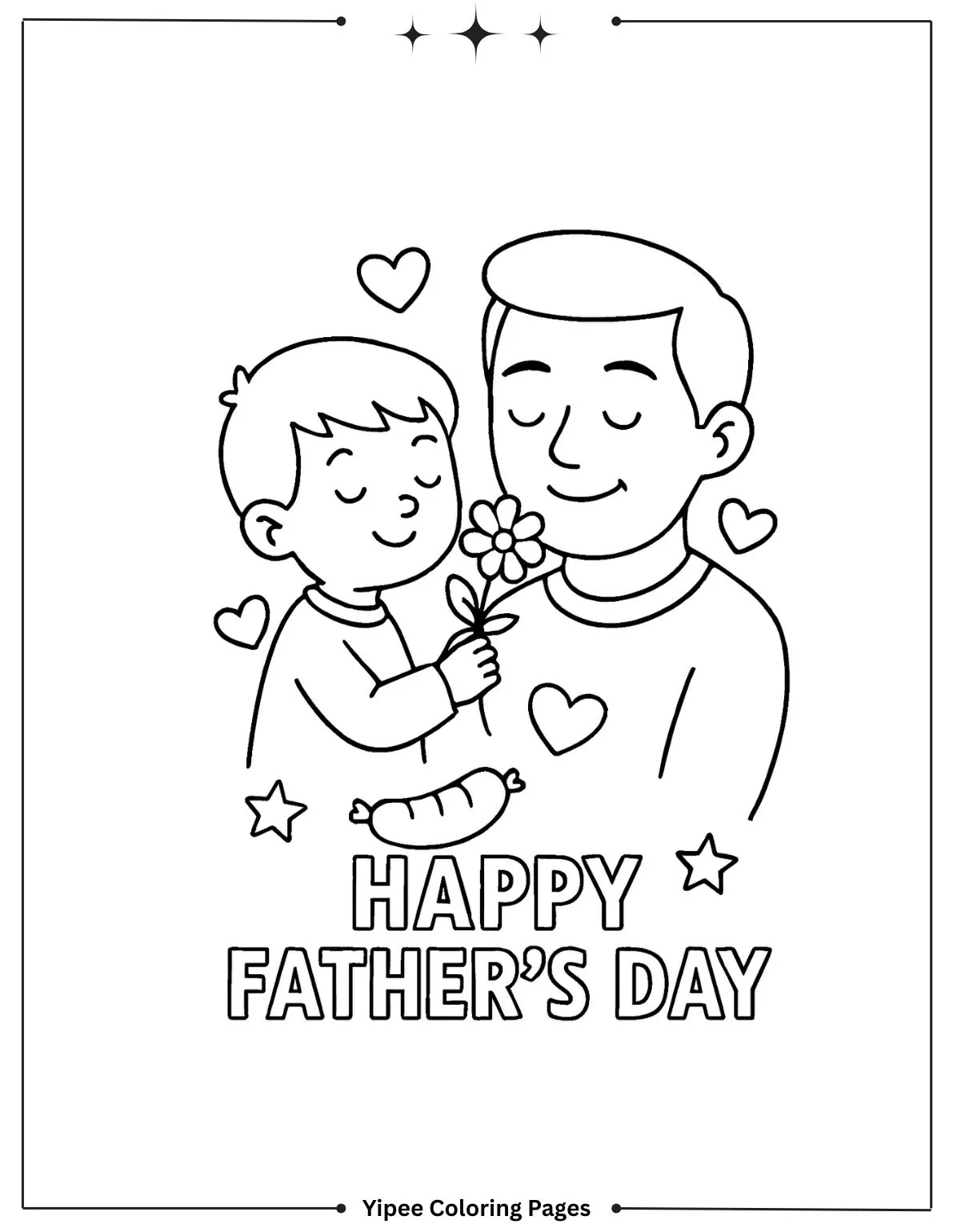 happy father's day coloring page