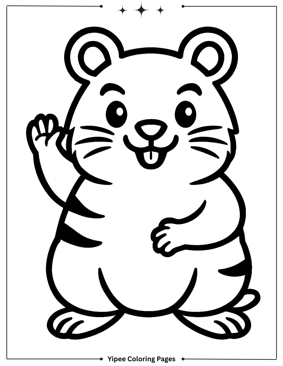 Bold Hamster Coloring Page for Kids