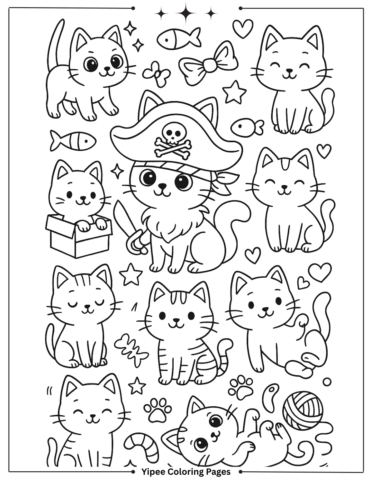 Cat Coloring Pages By Yipee Coloring Pages Cat Doodle Page Coloring Sheet