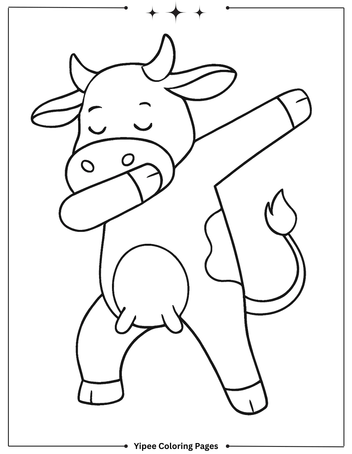 Cow Dabbing Coloring Page