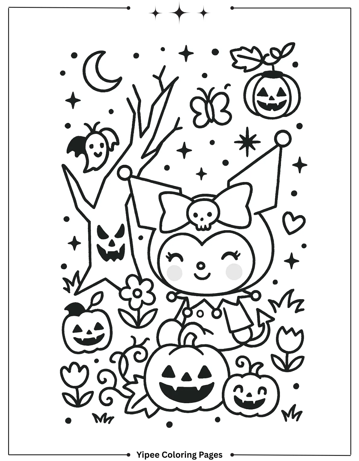 kuromi Coloring pages By Yipee Coloring Pages Dressed in a witch hat, Kuromi