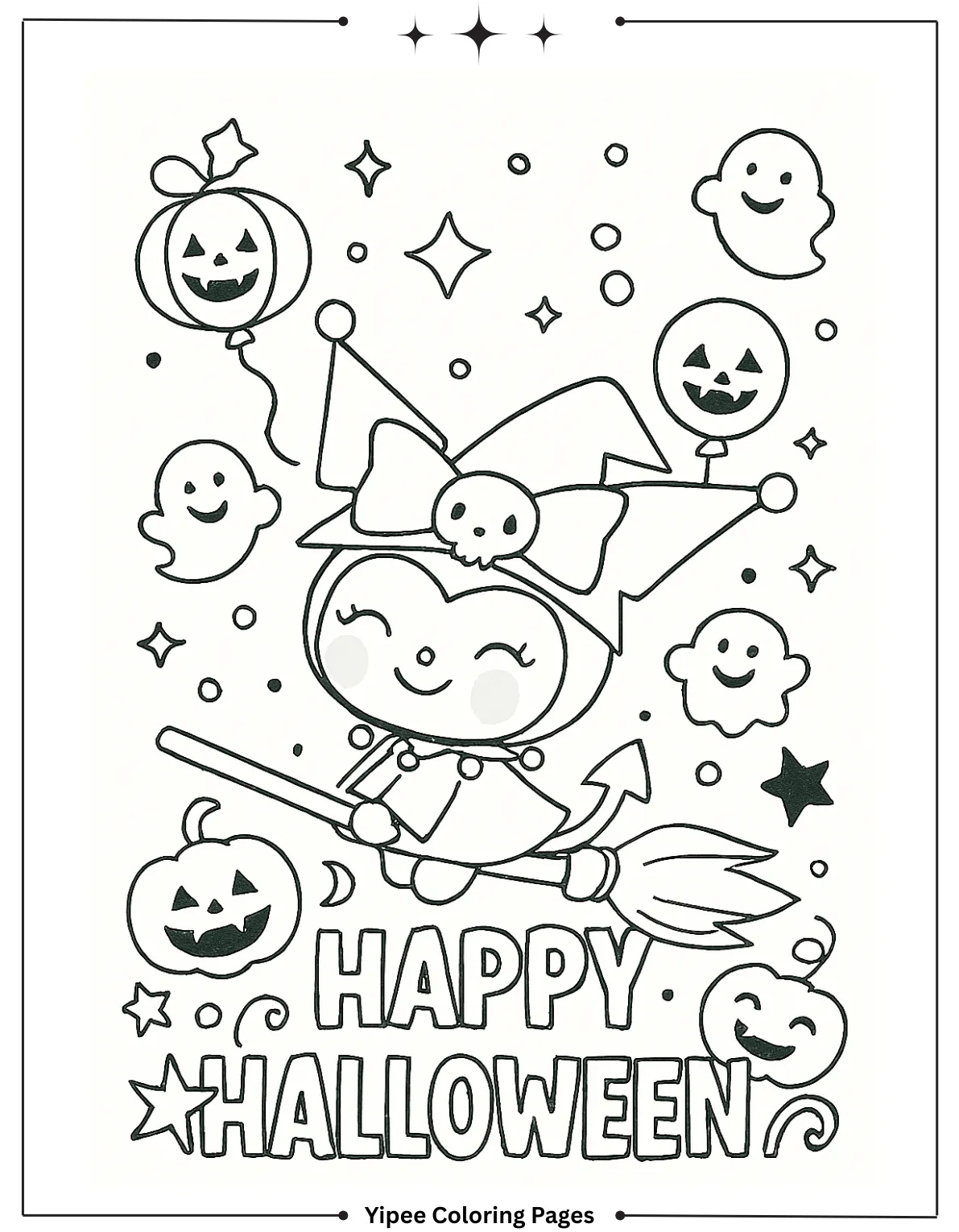 kuromi Coloring pages By Yipee Coloring Pages Happy Hallowen coloring page