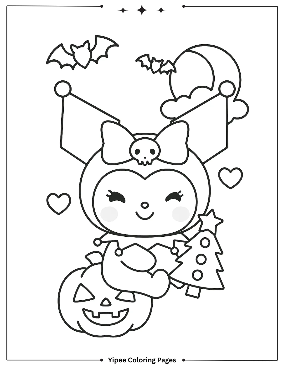 kuromi Coloring pages By Yipee Coloring Pages Kuromi hallowen coloring page